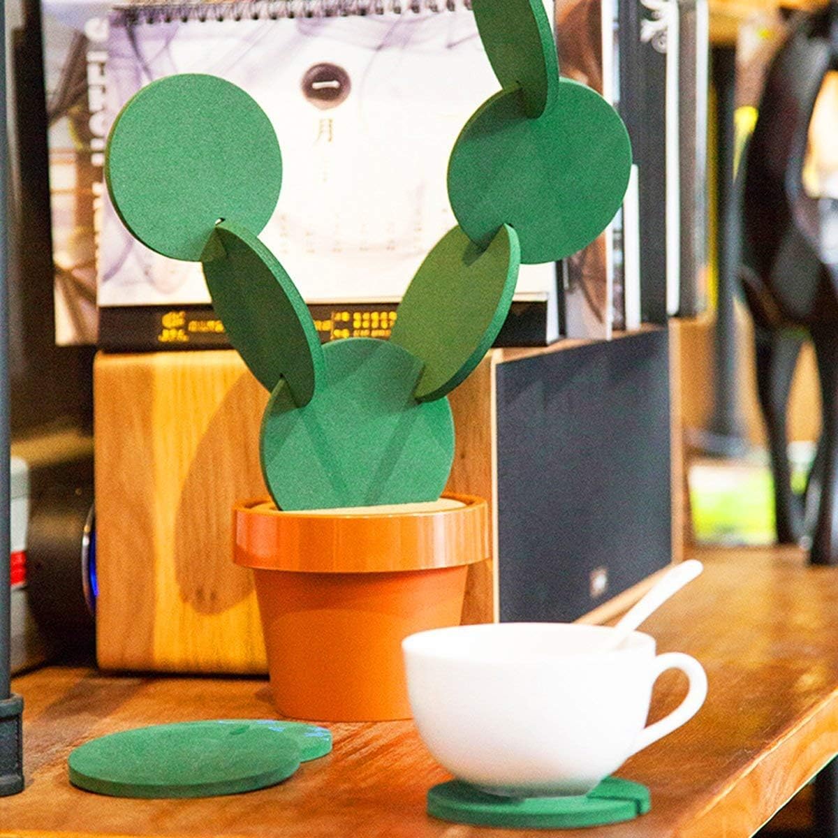 Flowerpot Holder for Drinks Novelty Gift / Green / Set of 6