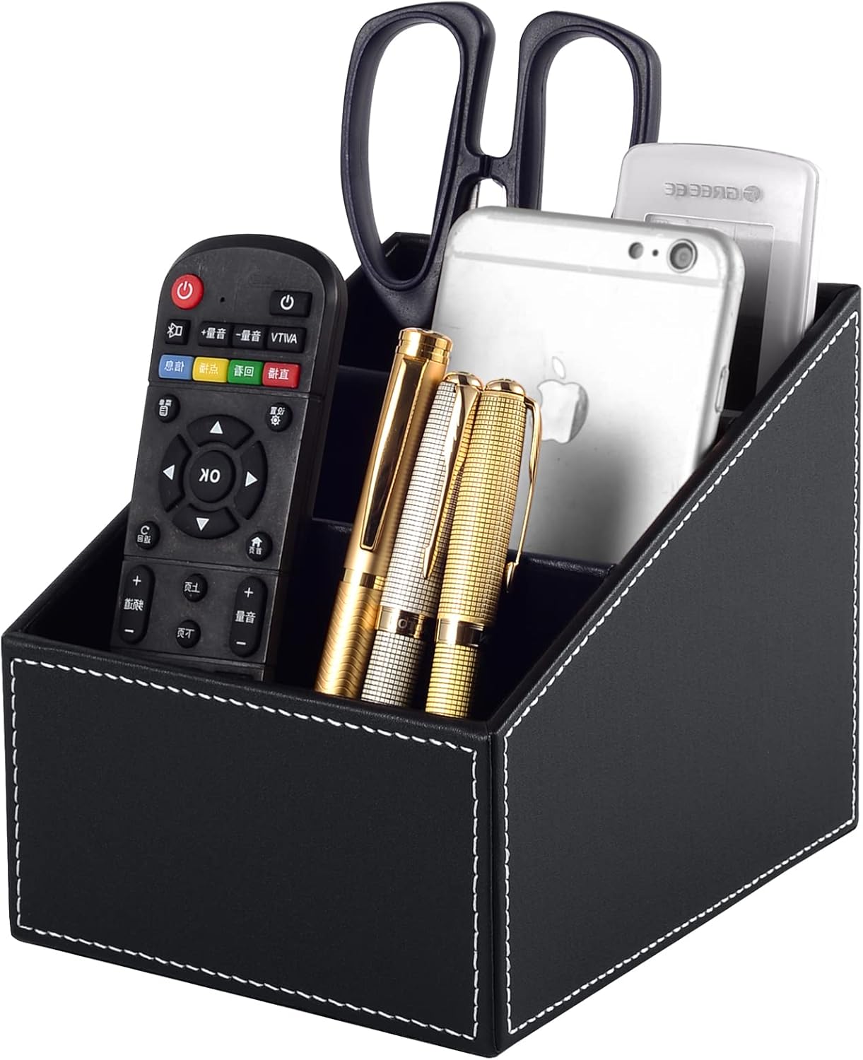 Fashionable PU Leather TV Remote Control Holder / Black