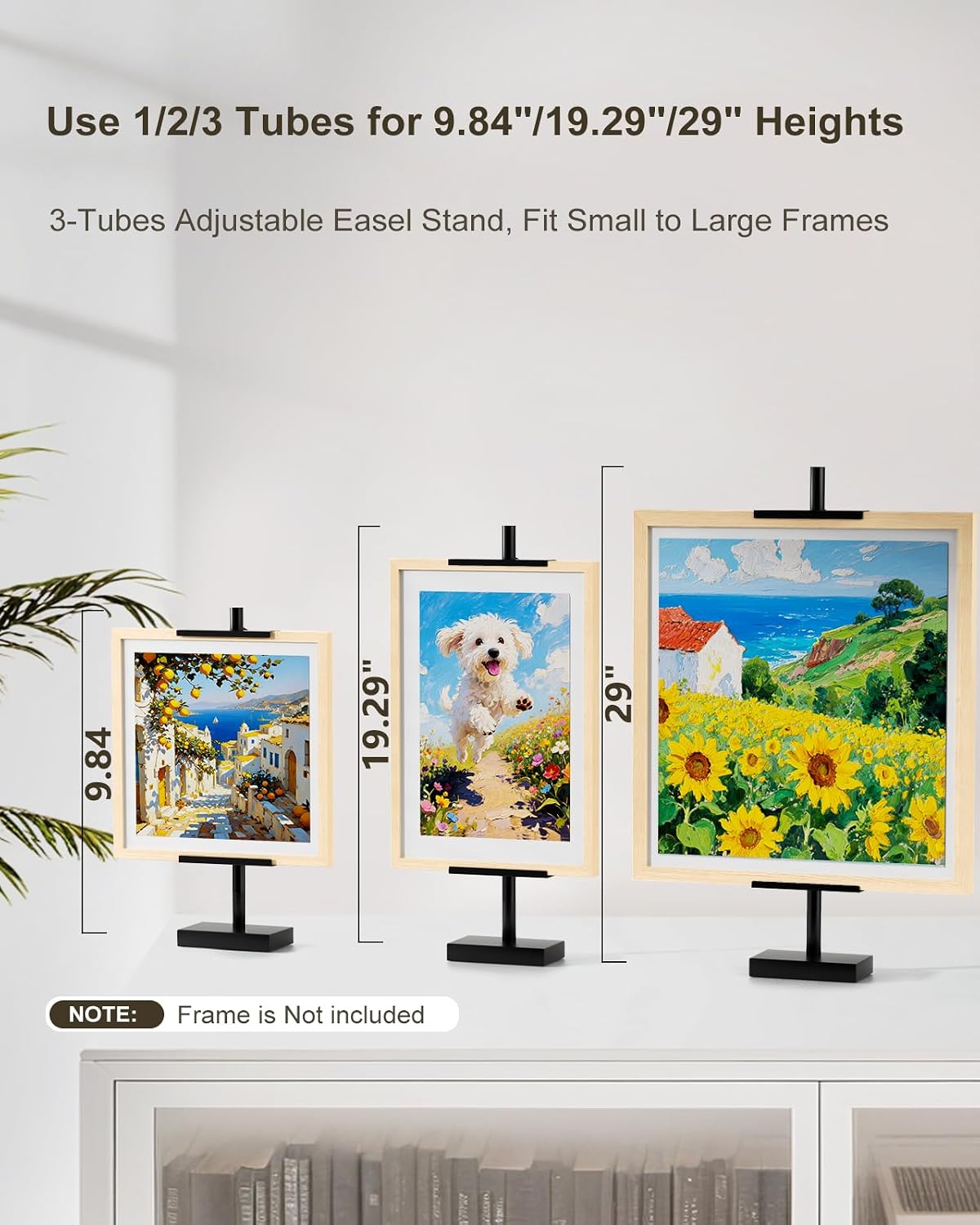 Adjustable Tabletop Easel Stand, 29" H Black 2 Pack | Picture Easels for Display, Picture Frame Holder, For Art, Photo