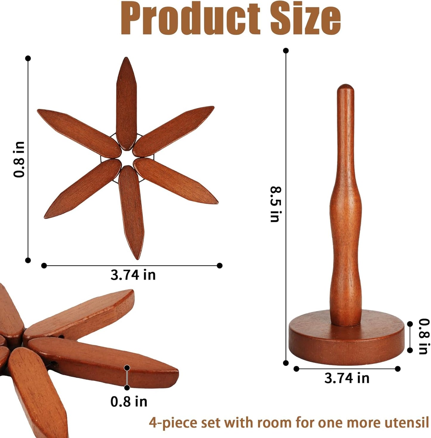 Wooden Trivets for Hot Dishes / 4 Piece-walnut