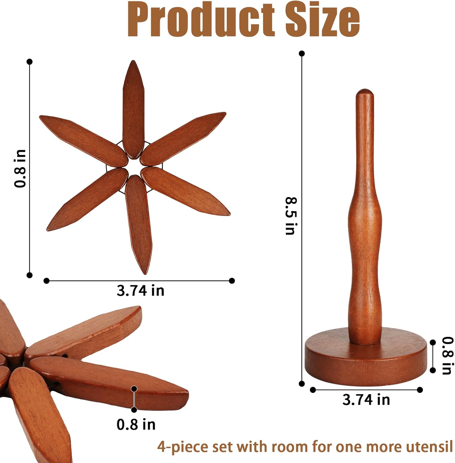 Wooden Trivets for Hot Dishes / 4 Piece-walnut