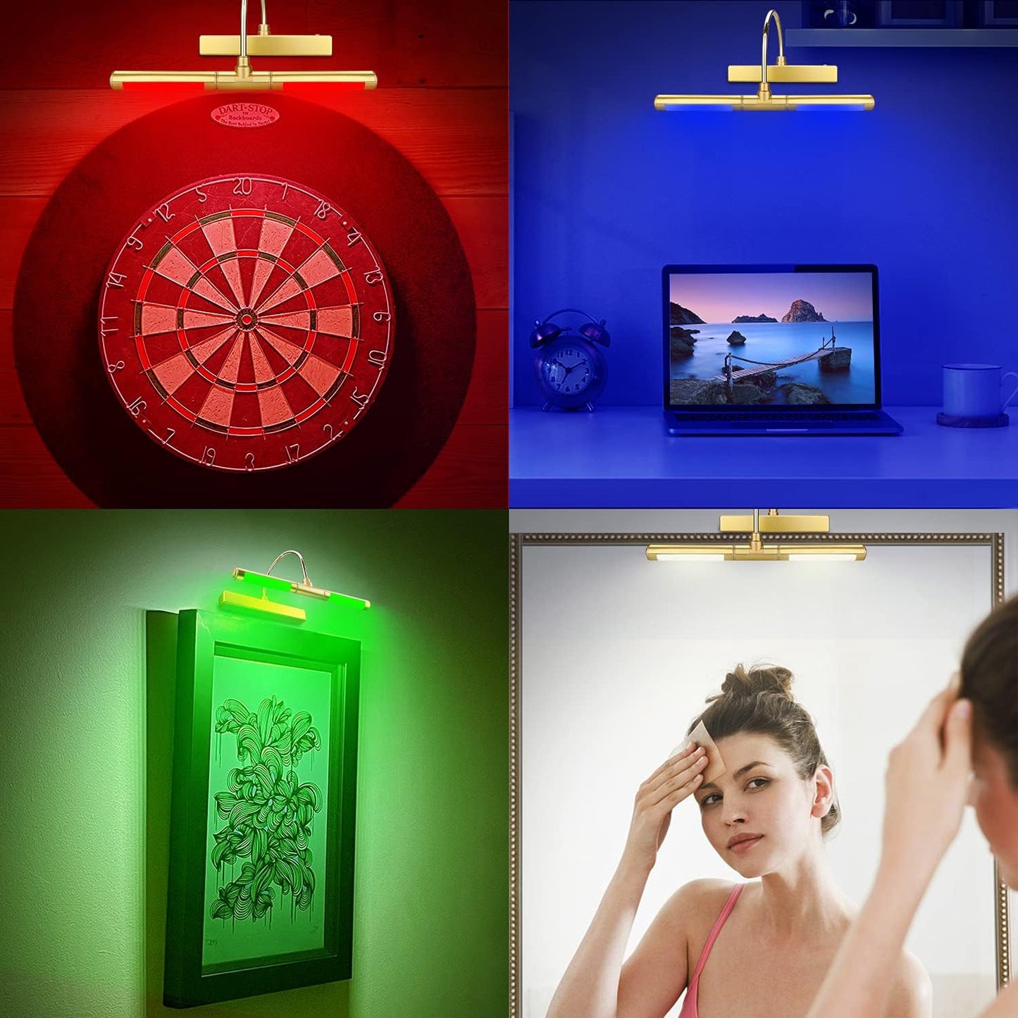 LUXSWAY Wireless Picture Lights for Paintings,Recgargeable Battery Art Display Light with Remote Control,Dimmable and