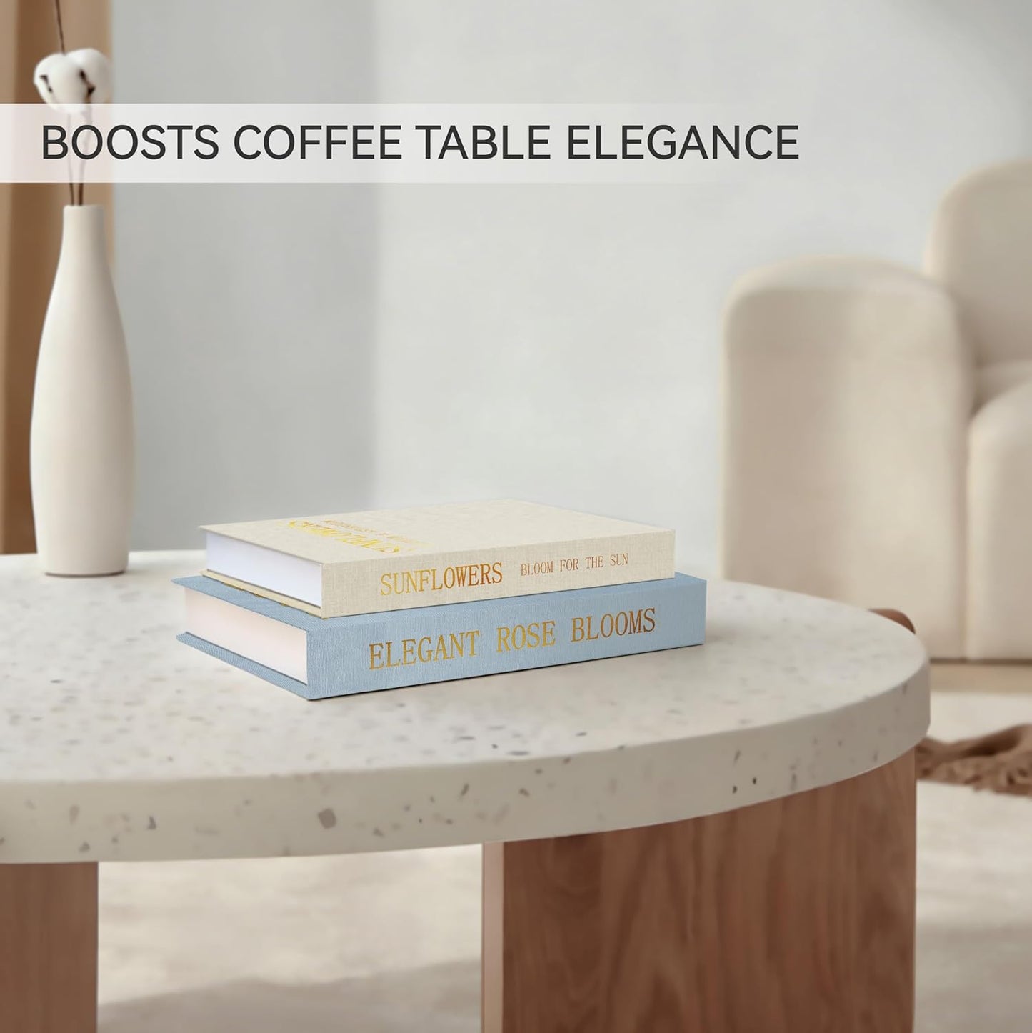 Stackable Linen Faux Books / Blue