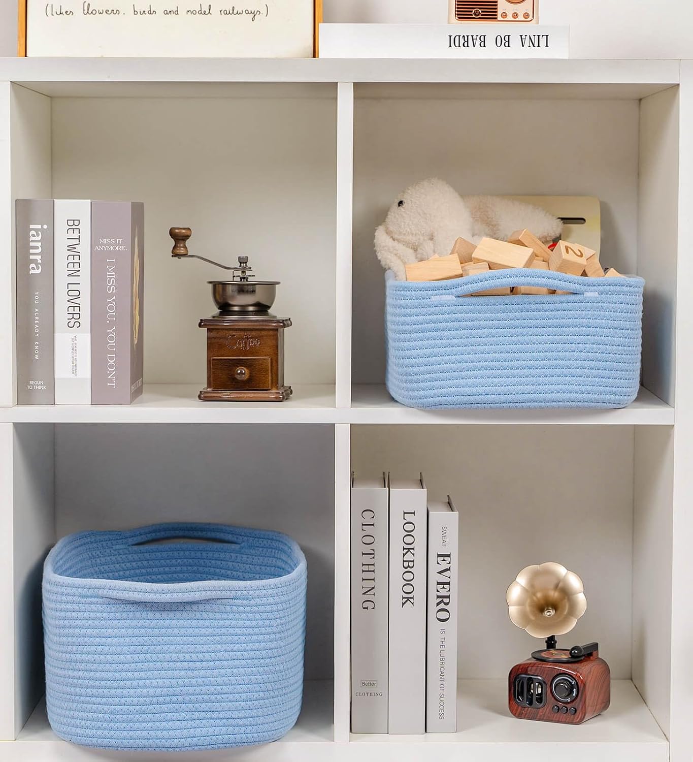 Woven Closet Storage Bin / Blue / 14''x10''x5