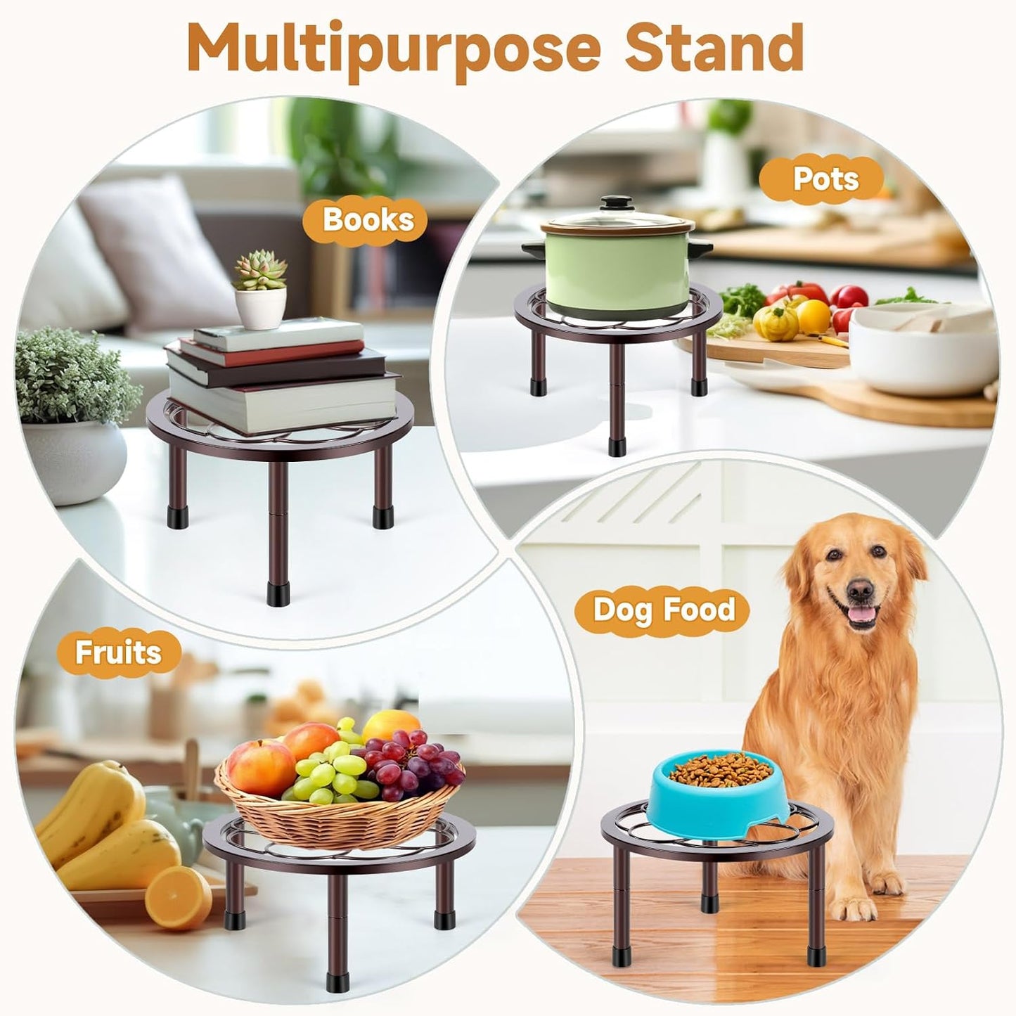Amaoot 5 Pack Metal Plant Stand, Iron Plant Stands for Indoor and Outdoor | Flower Pot Stands for Multiple Plant, Black