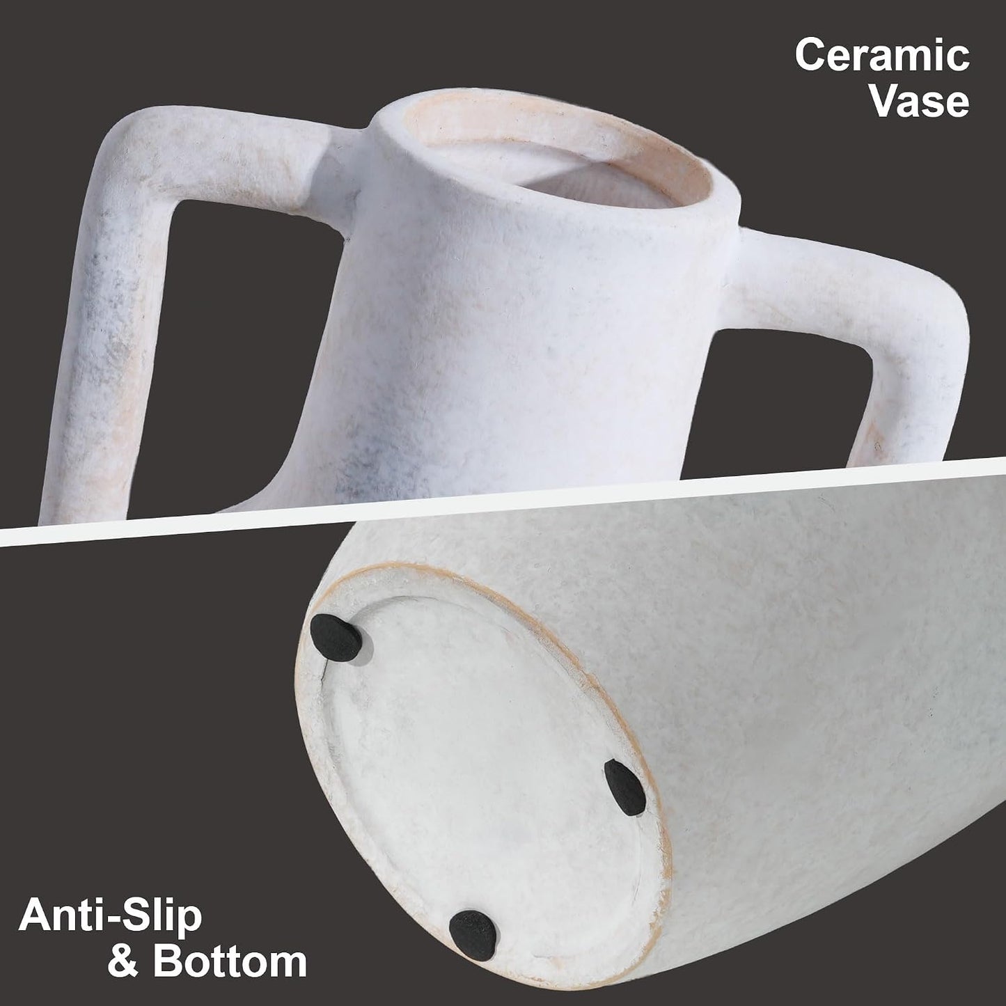 Ceramic Flower Vase / 12.8 In - White / 12.8 Inch