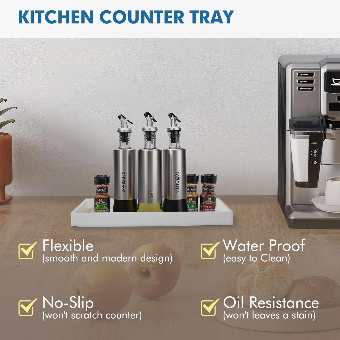 Counter Tray Set / White / 15.7 x 5.9 x 0.9
