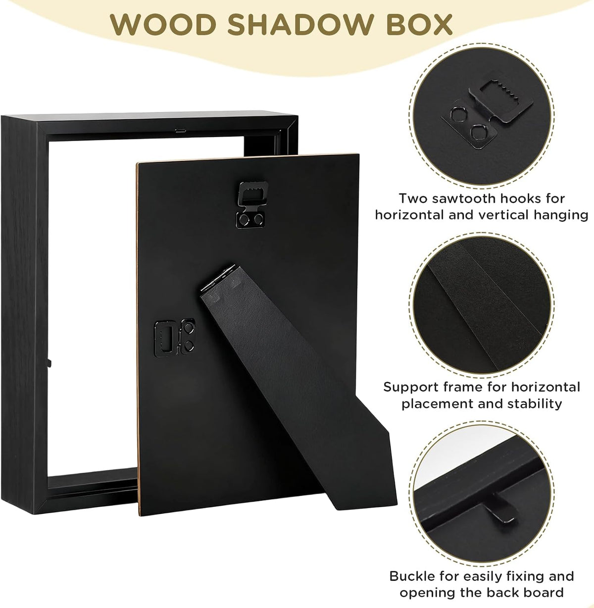 2 Pack Shadow Box Frame 11"x 14" - Wood Deep Shadowbox with Glass | Shadow Boxes Display Cases Suitable for Photos