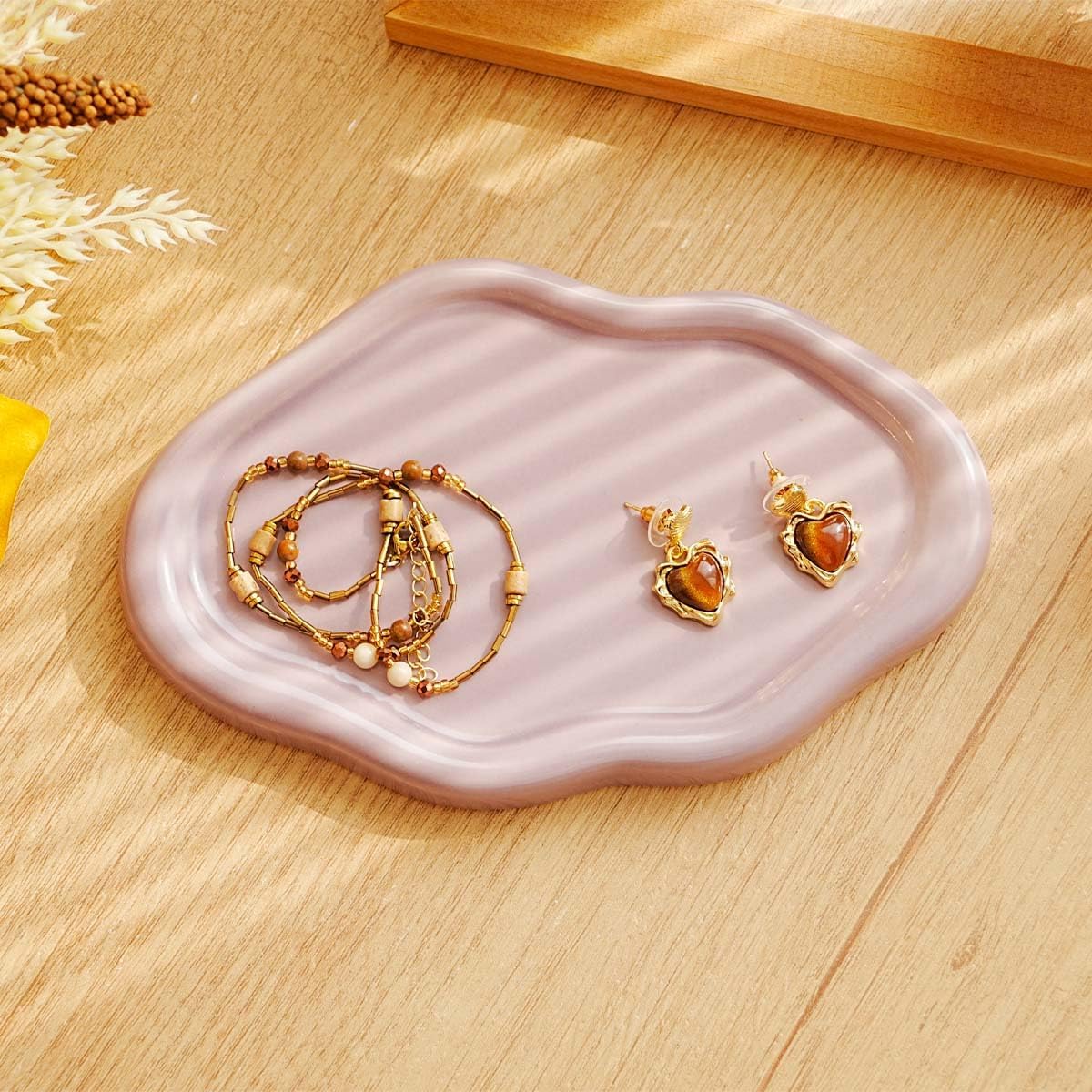 Vanity Ring Dish Ceramic Trinket Ring Holder / Cloud-purple
