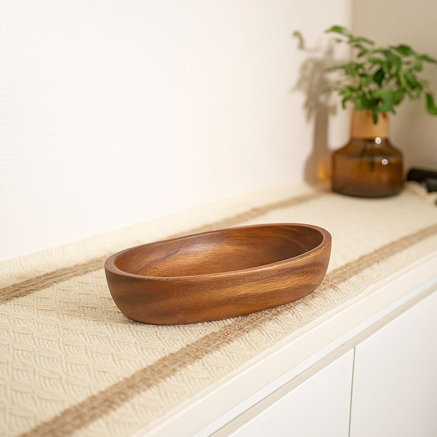 Wooden Bowl for Keys Walnut Wood Catchall Bowl for Entryway Table Rustic Decorative Bowl / Small