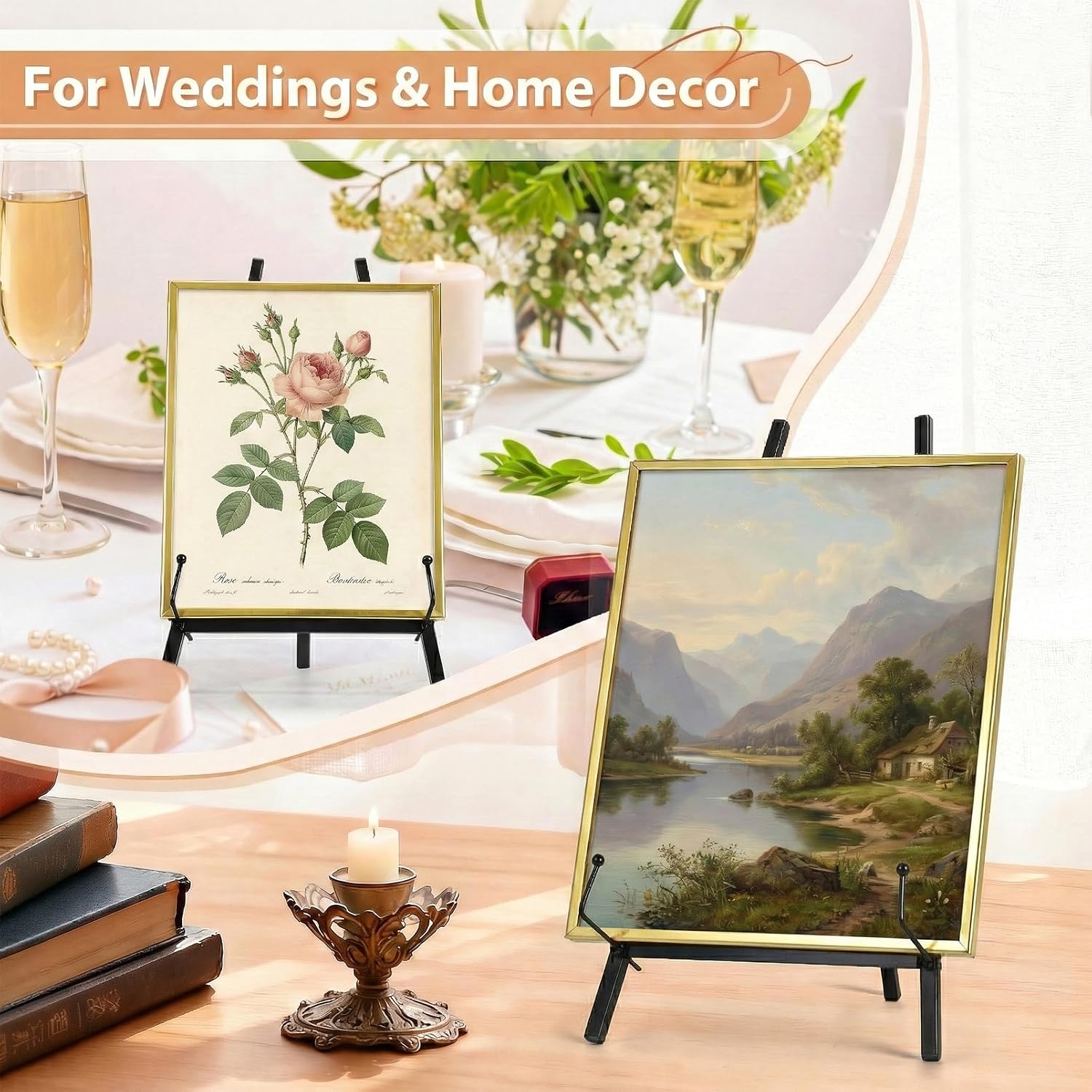 Metal Easel Stand for Sign / Black / 13.3 Inch