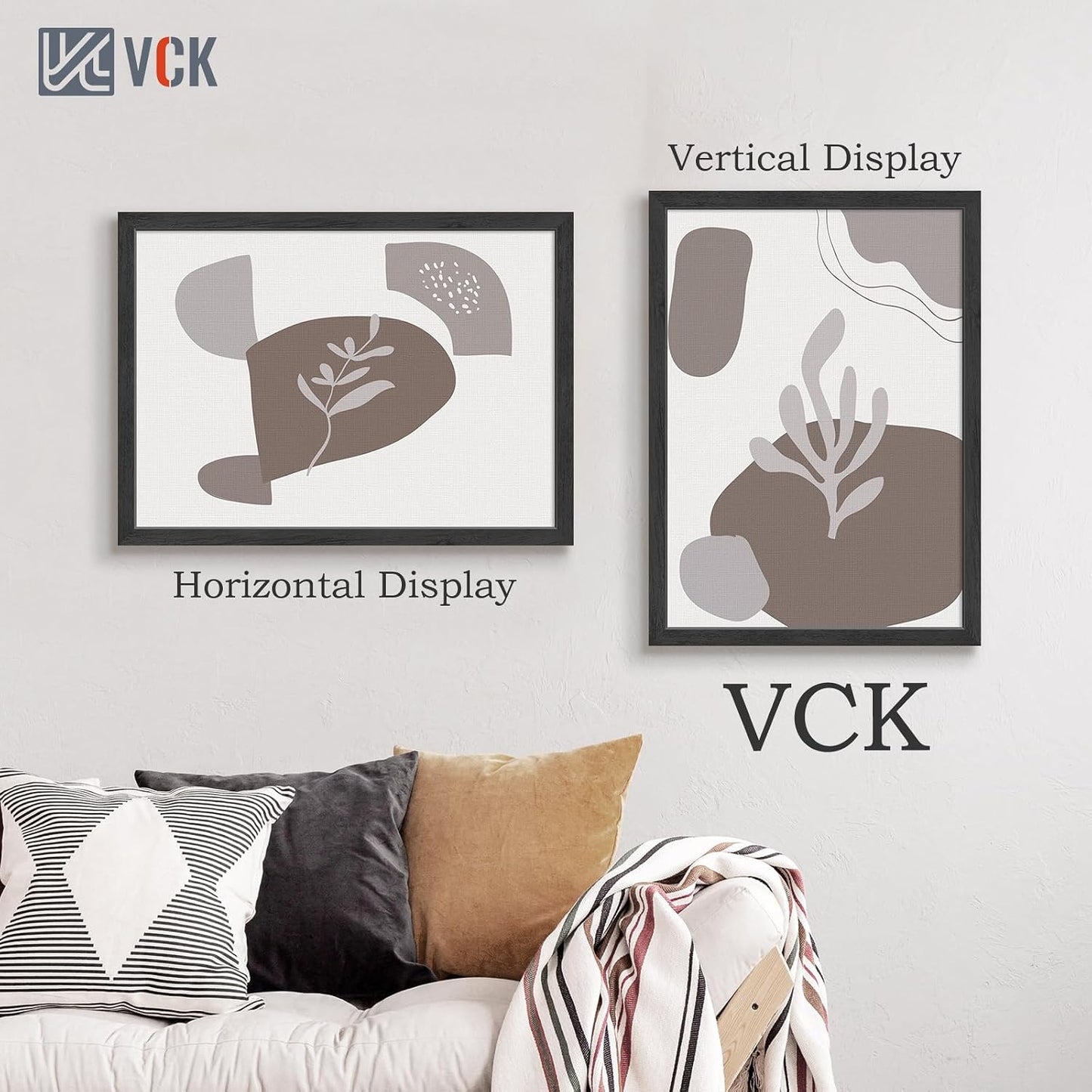 VCK 20x28 Picture Frame 3 Pack, Black Woodgrain Puzzle Frame, Wall Hanging | Wide Border, Exclusive Woodgrain