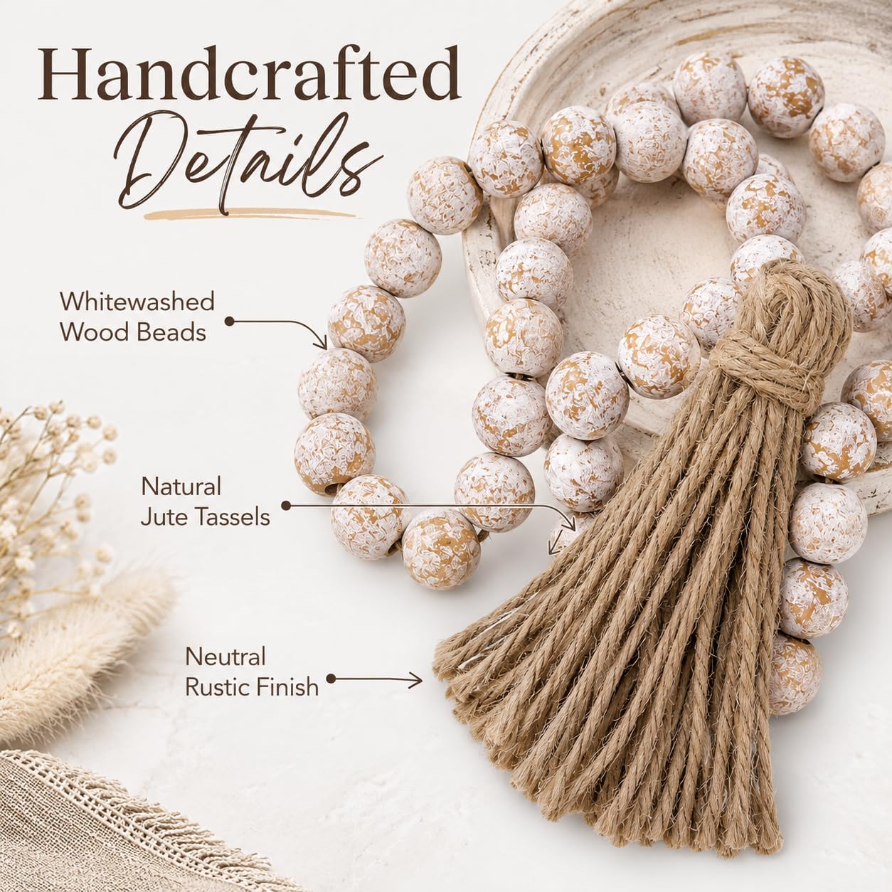 Wooden Beads Garland / Rustic