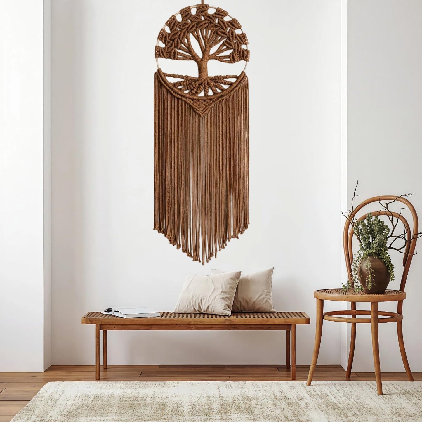 Boho Handmade Woven Tapestry / Brown