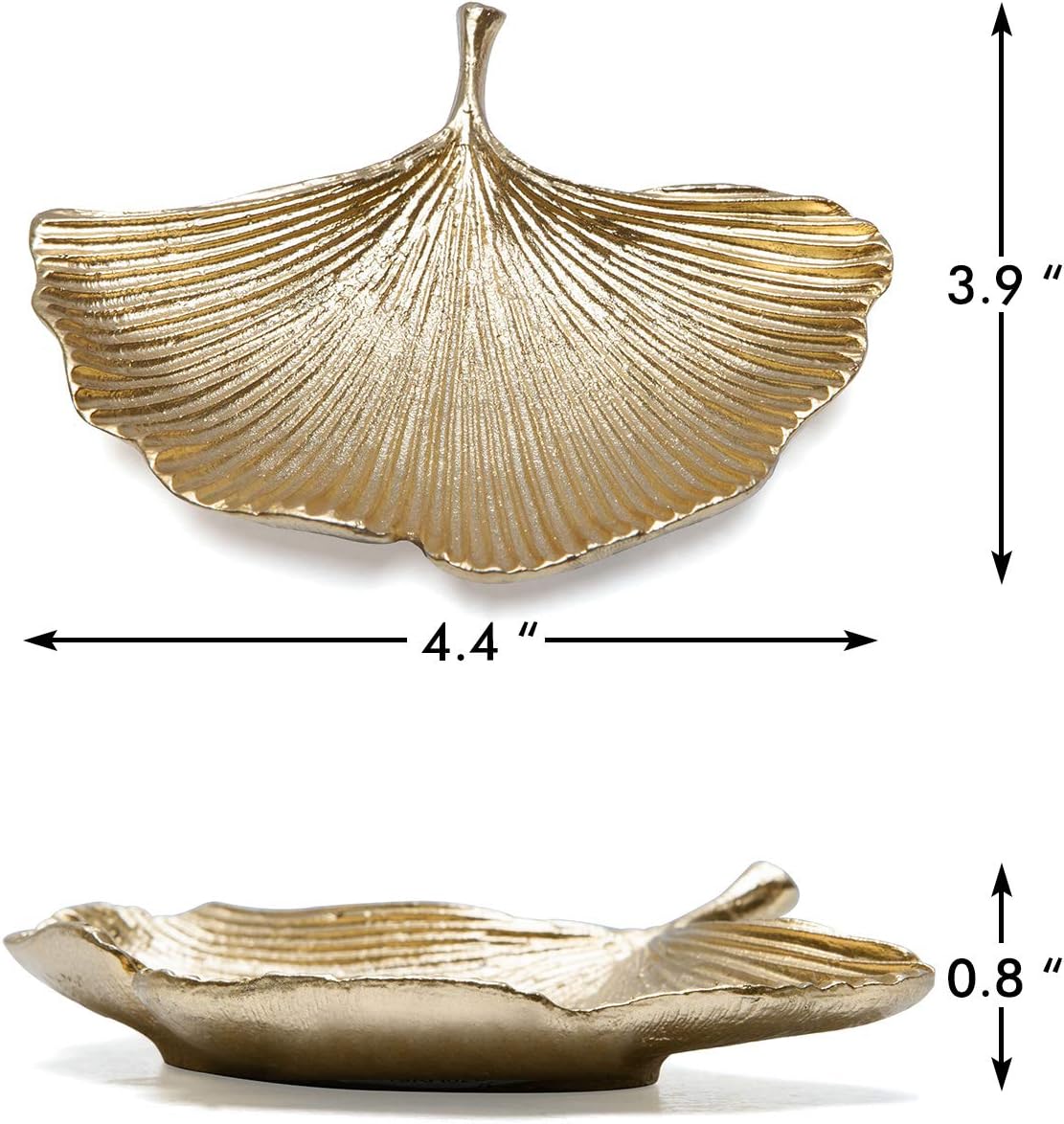 Jewelry Tray Ginkgo Leaf Trinket Dish Vintage Ring Holder Bowl for Bracelet Earring Necklace / Gold