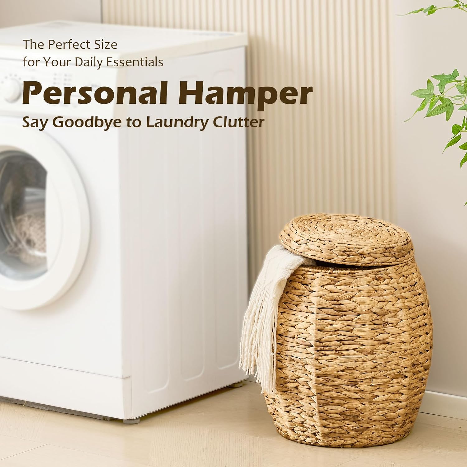 Round Wicker Basket / Natural / Set of 17