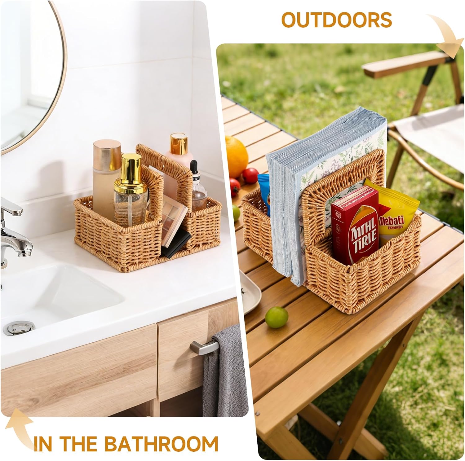 Rattan Napkin Holder / Tabletop Organizer