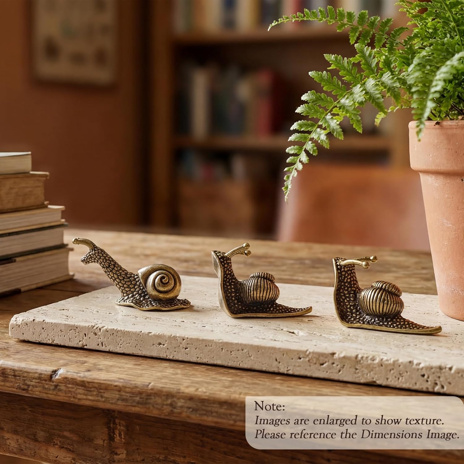 Tiny Solid Brass Snail Figurines / Set of 3