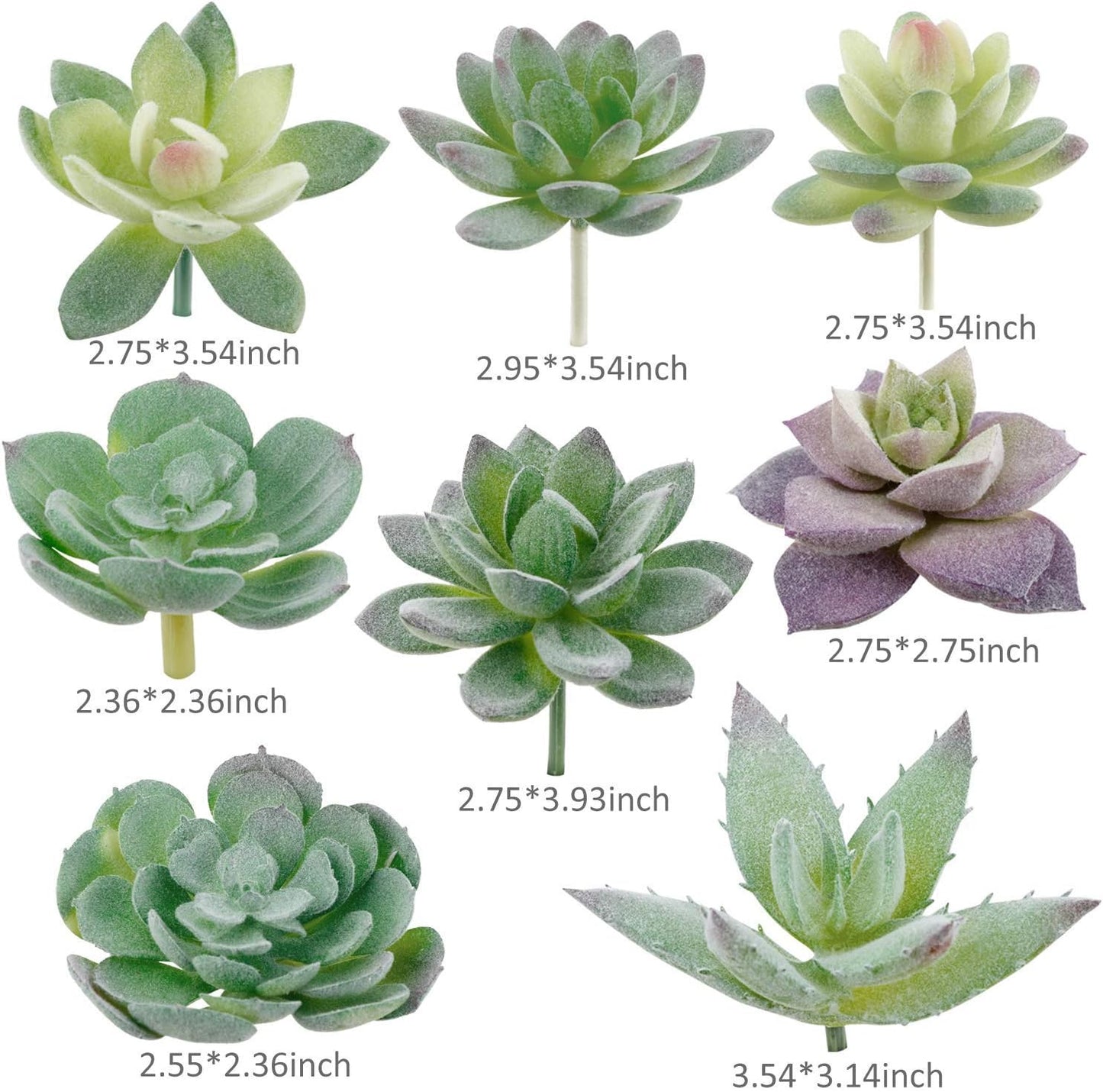 Fake Succulents Plants Artificial Small Fake Plants Faux / Green / 1.5-3.5 Inches / Set of 16