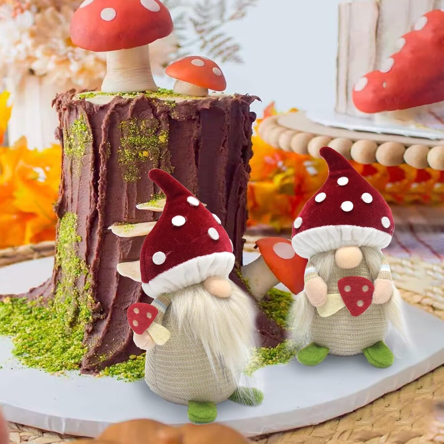 Spring Autumn Winter Mushroom Gnome Gonk Decorations Gnomes Plush / Mushroom Gnomes / Set of 2