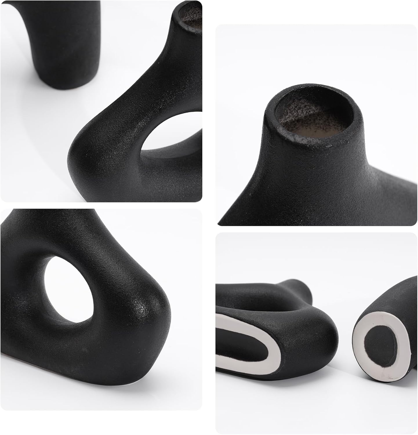 Modern Ceramic Vase / Black / Set of 2