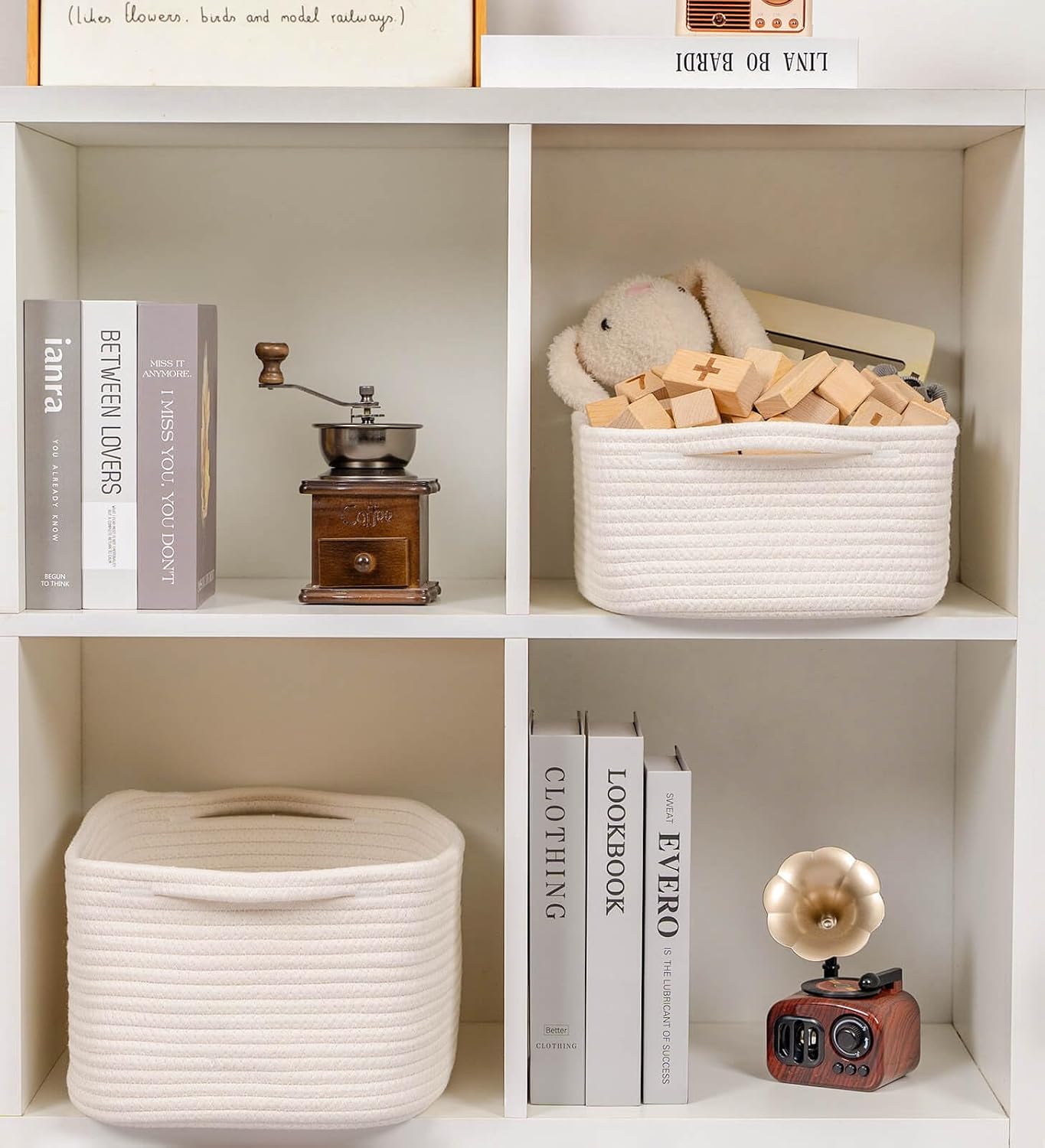 Woven Closet Storage Bin / White / 14''x10''x5