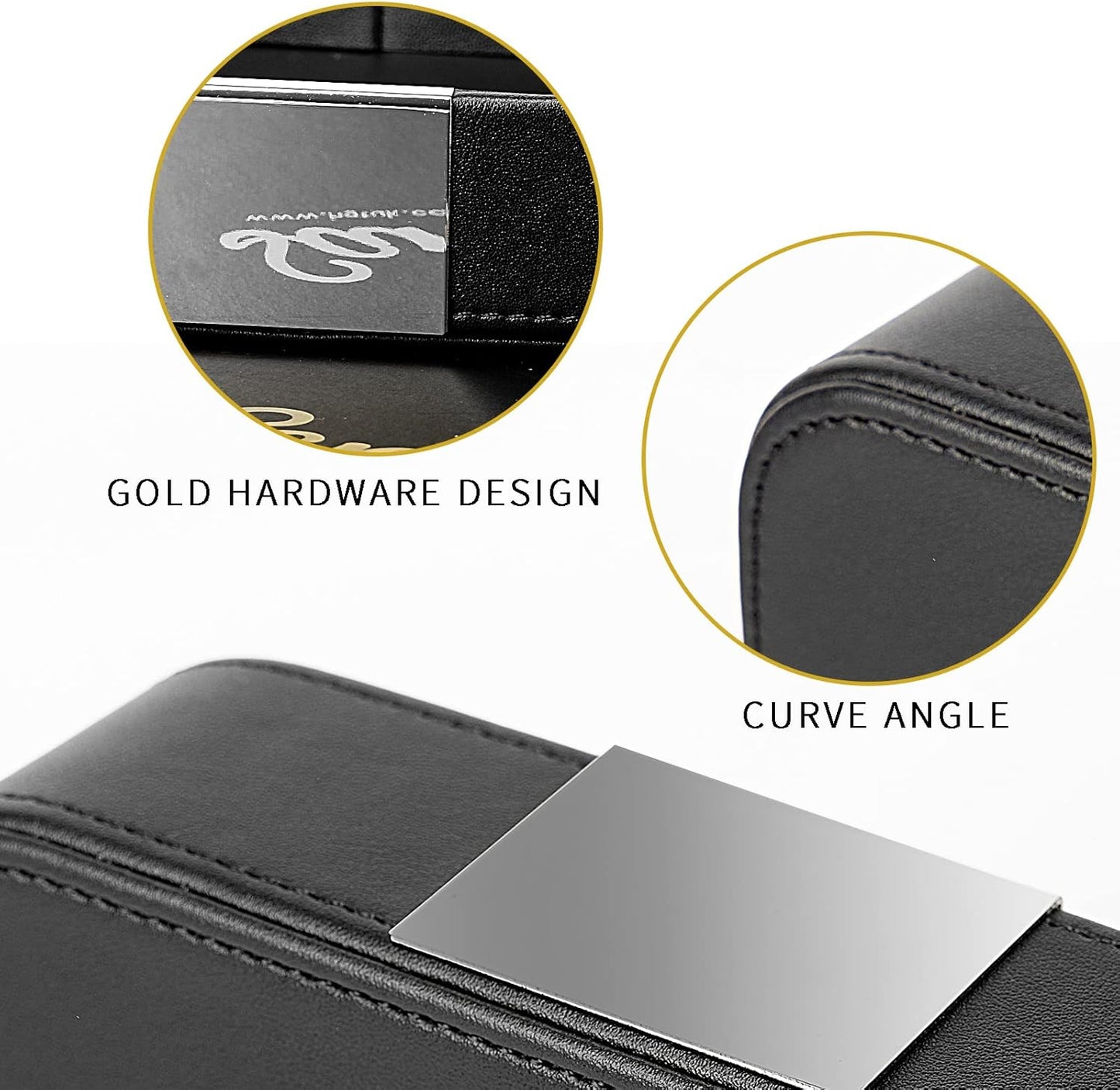 Leather Desktop Storage Small Catchall Organizer Decorative Tray / 7.7 x 7.7 x 1.7 / Black