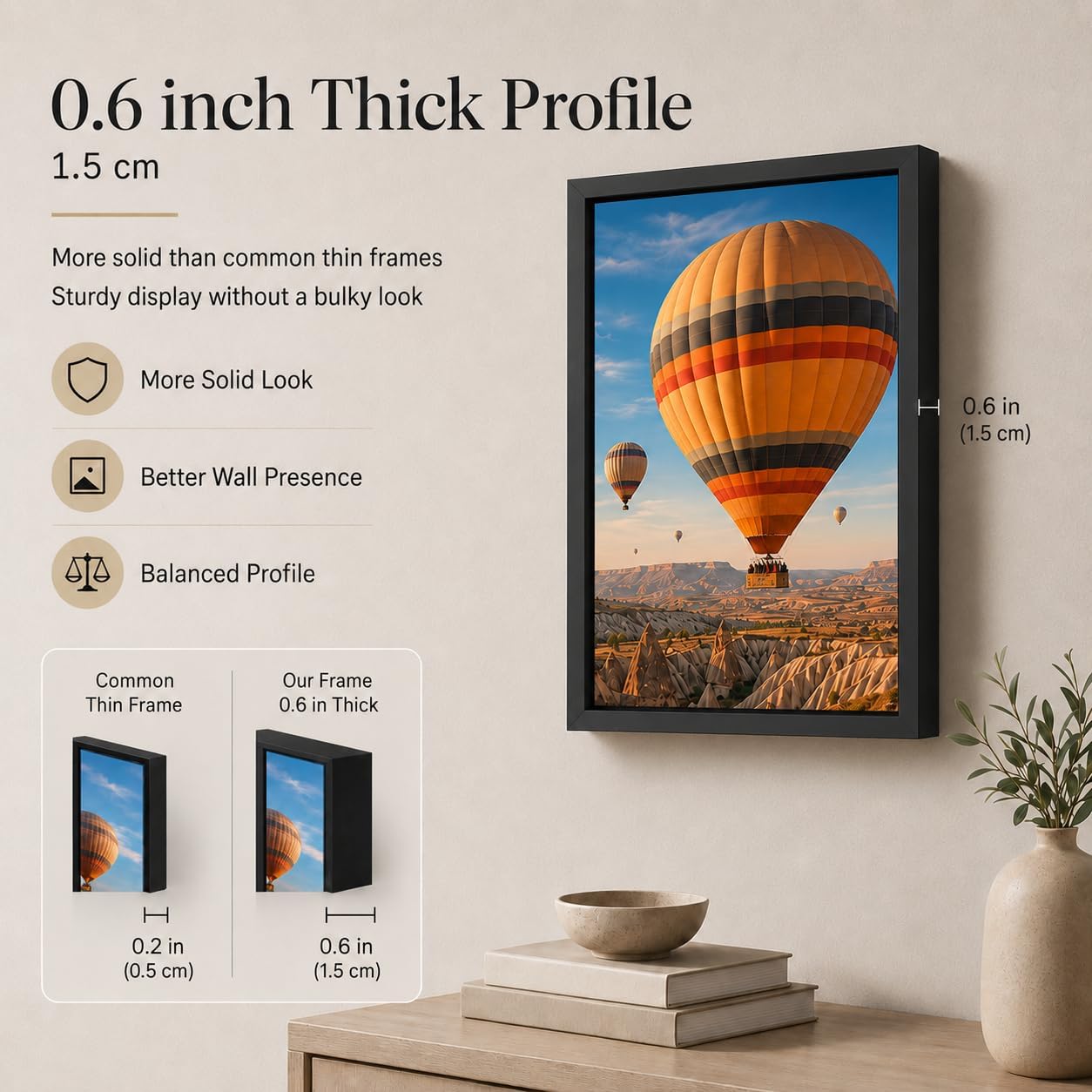 JCJMY 12x17 Black Picture Frame Set of 6, Horizontal and Vertical Formats for Wall Hanging, 12 x 17 Wall Gallery Poster