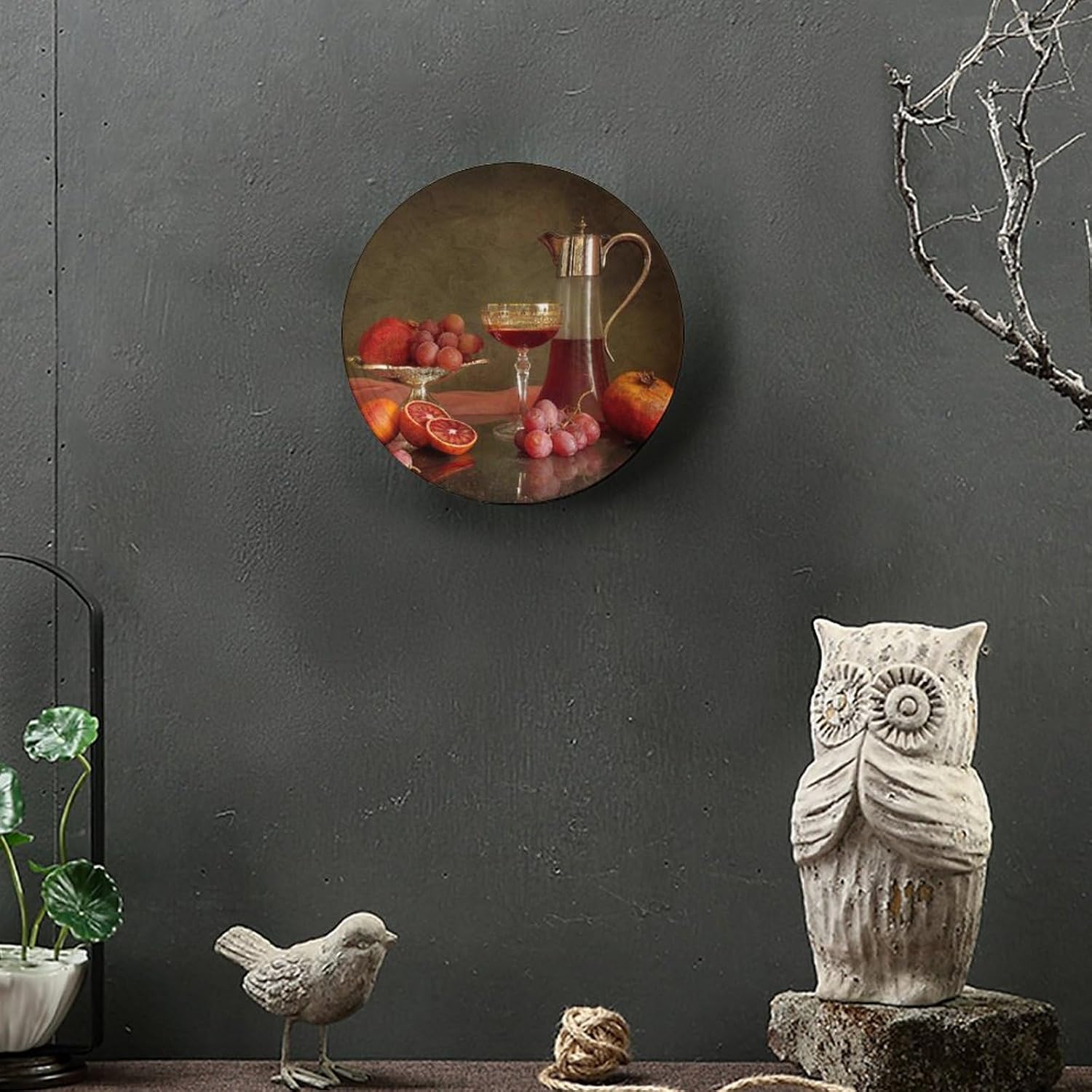 Decorative Plate Holder / 8 Inch / Blood Orange Grape Pomegranate Cider