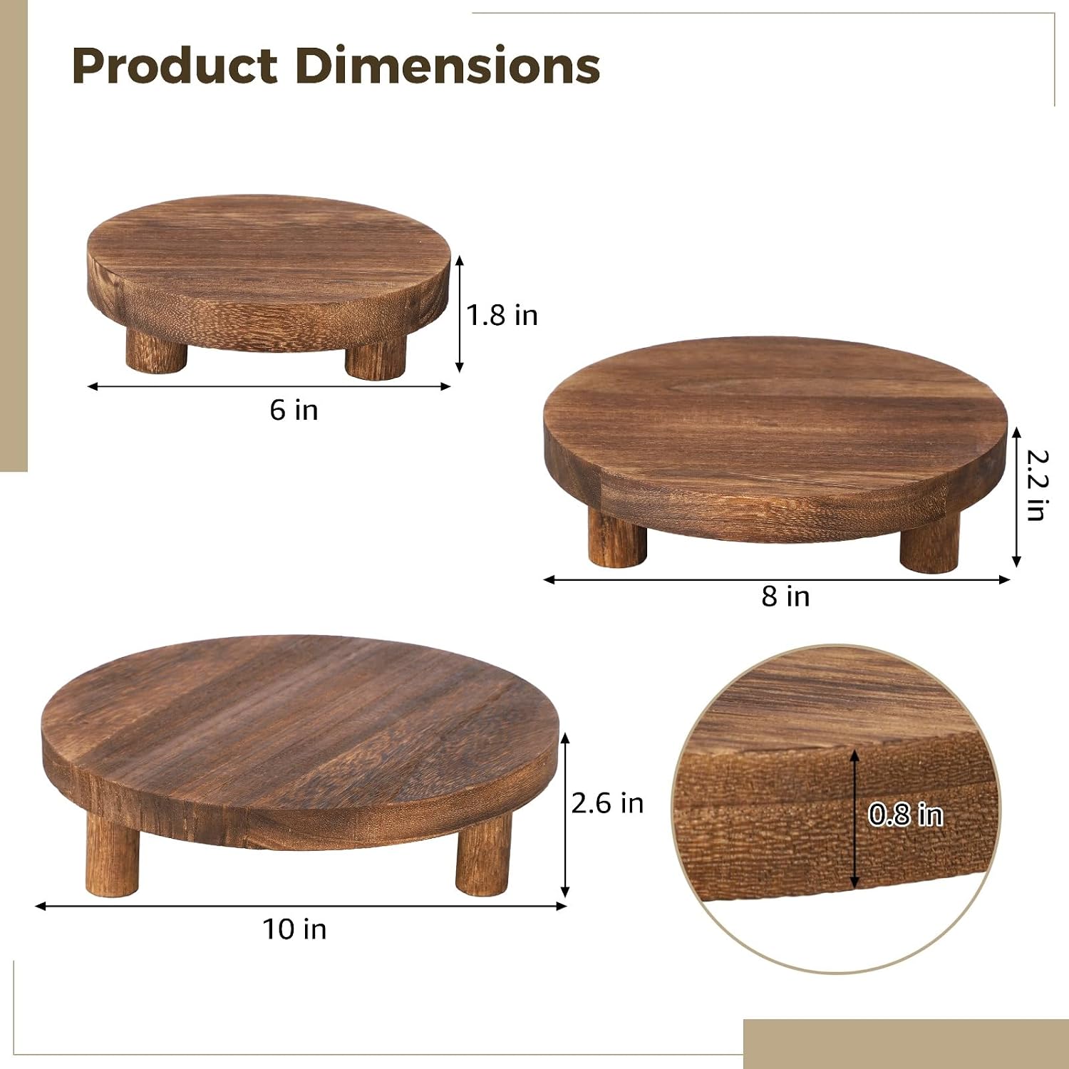 Wood Plant Stands / Set of 3
