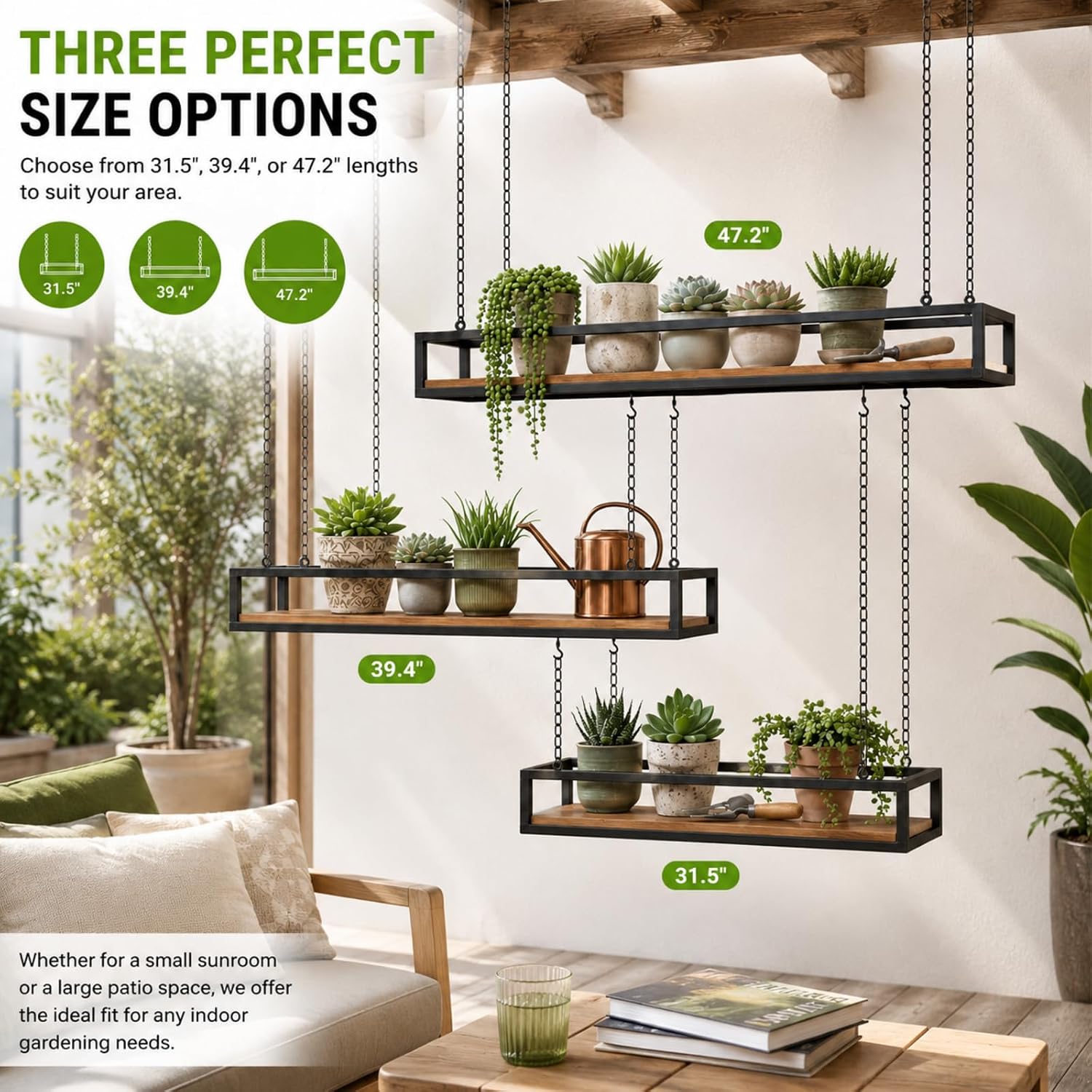 Solid Pine Wood and Metal Frame / 39.4 x 9.8 x 5.9