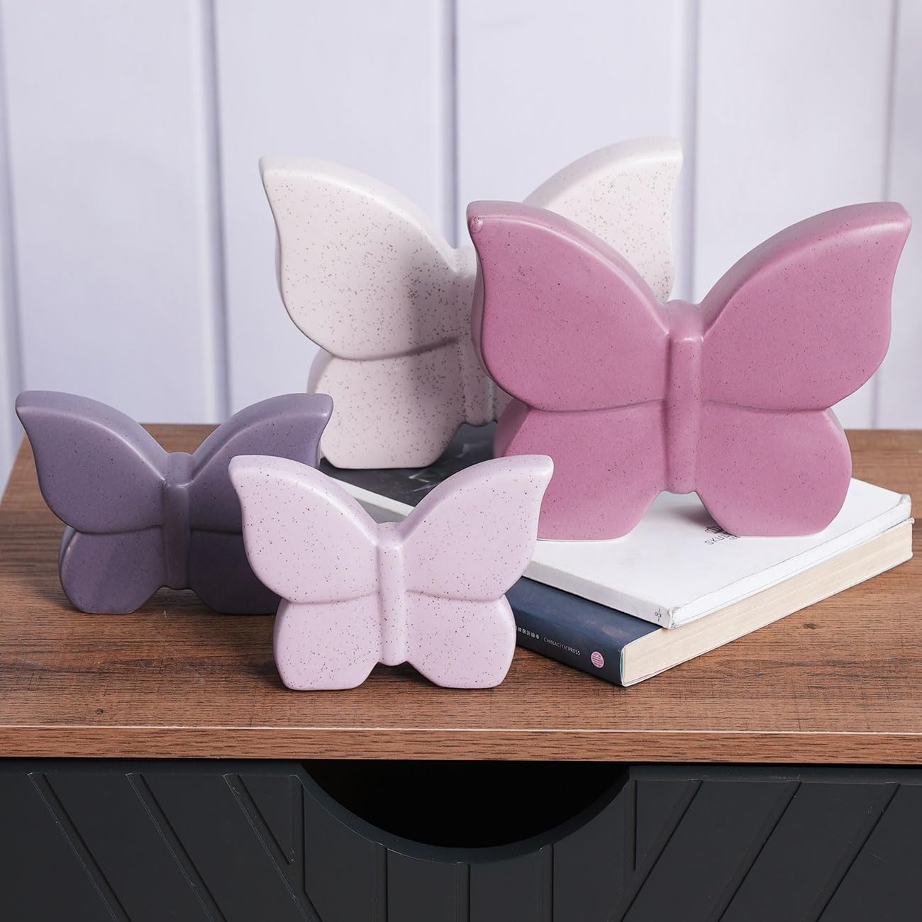 Butterfly Decor Statue Animal Figurine Gift Modern Art Sculpture / 4.7 Inch / Set of 2