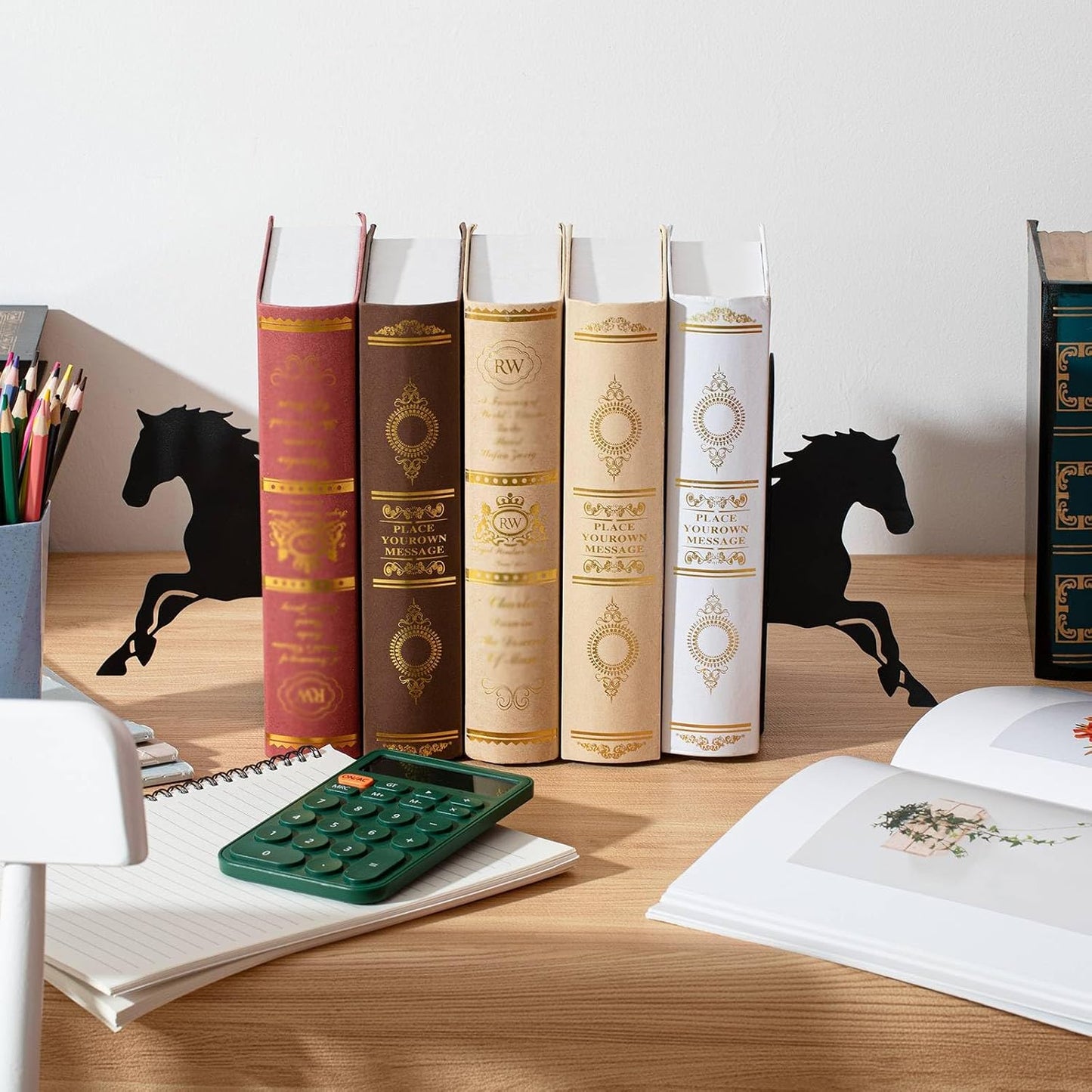 Horse Metal Bookends / Black