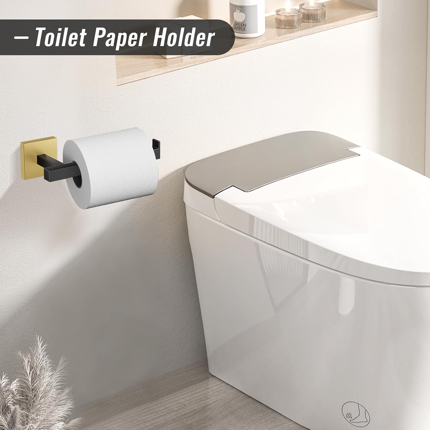 YACVCL 10-Piece Towel Bar Set,Black and Gold Bathroom Hardware Set, Black&Gold Bathroom Accessories Set, SUS304