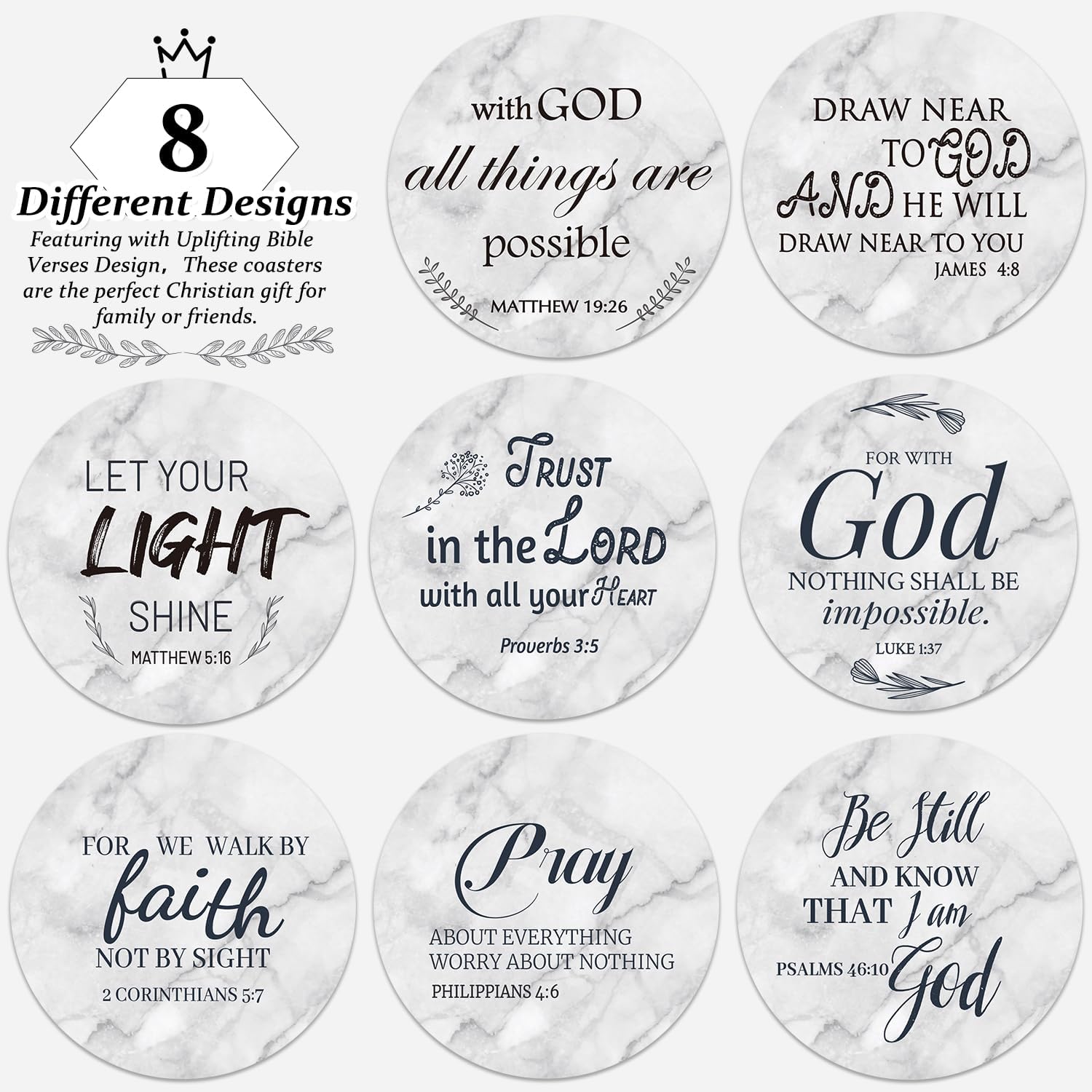 Holder / Absorbent Drink Coasters / Set of 8