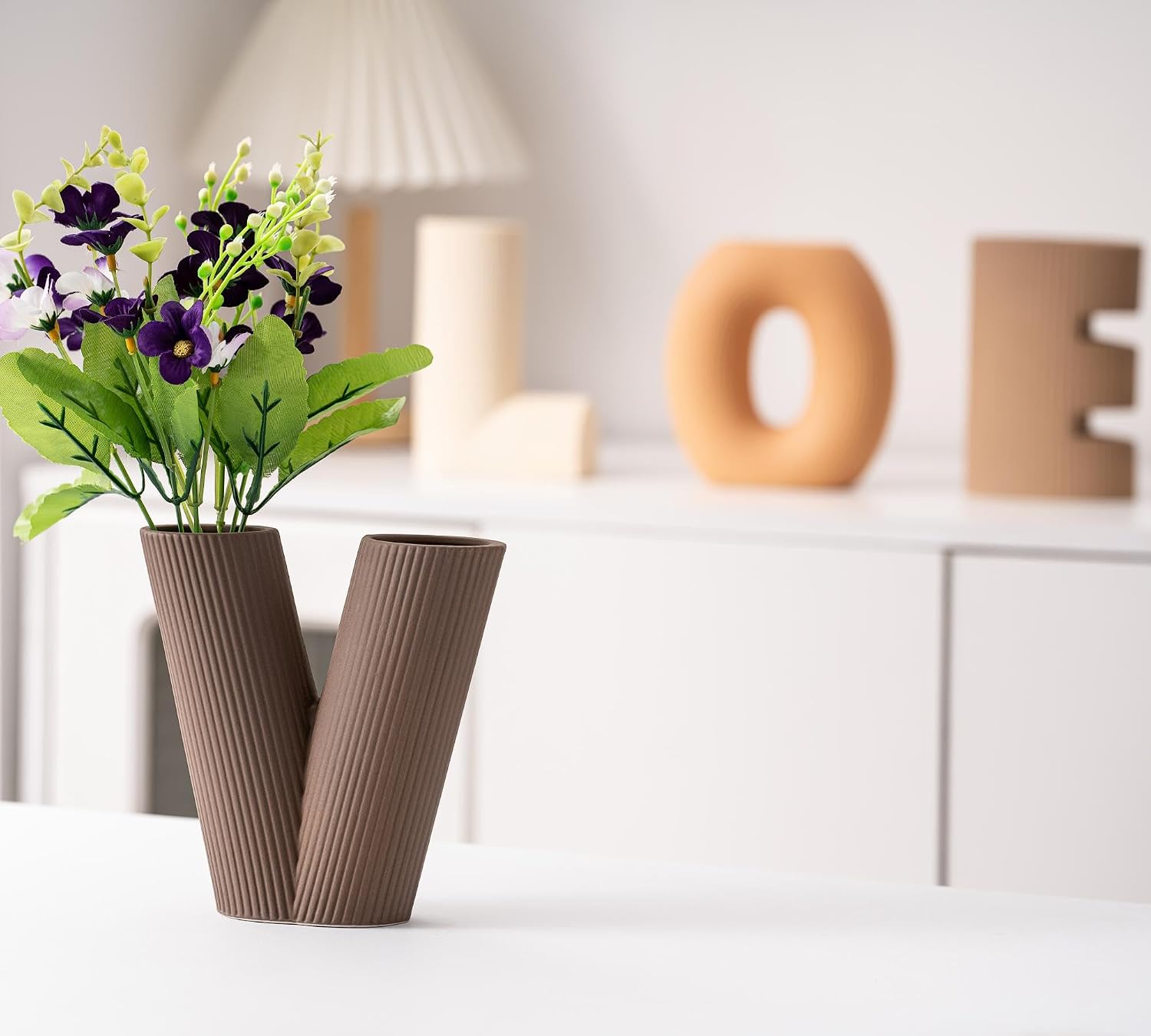 Modern Nordic Boho Style Flower Vases Home Decor / Khaki/dark Brown/orange/beige / Set of 4