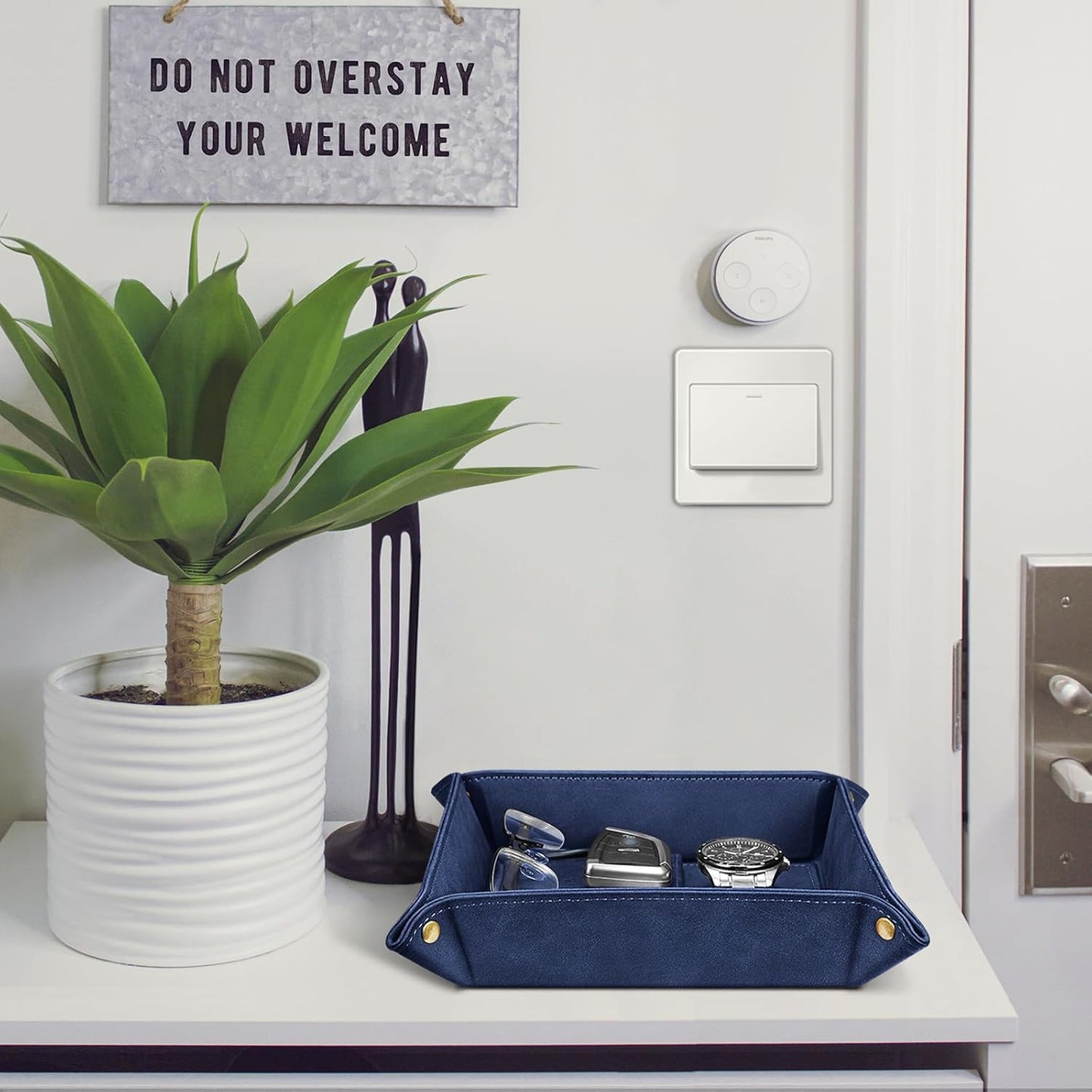 Valet Tray Desktop Storage Organizer / Dark Blue