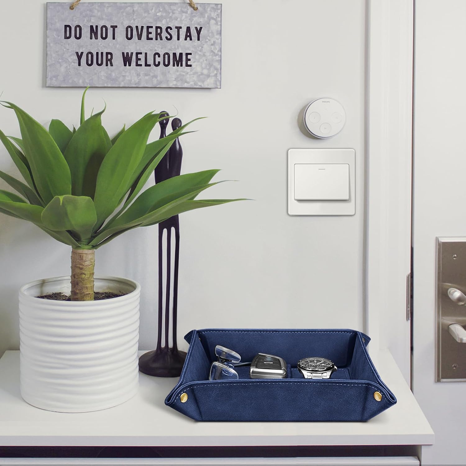 Valet Tray Desktop Storage Organizer / Dark Blue