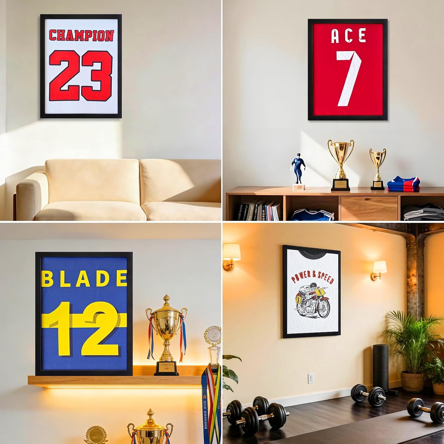 2 Pack Jersey Shadow Box, Jersey Frame Display Case, Pine Wood | Solid Pine Wood Frame, 2-Pack Value, Fits Hockey