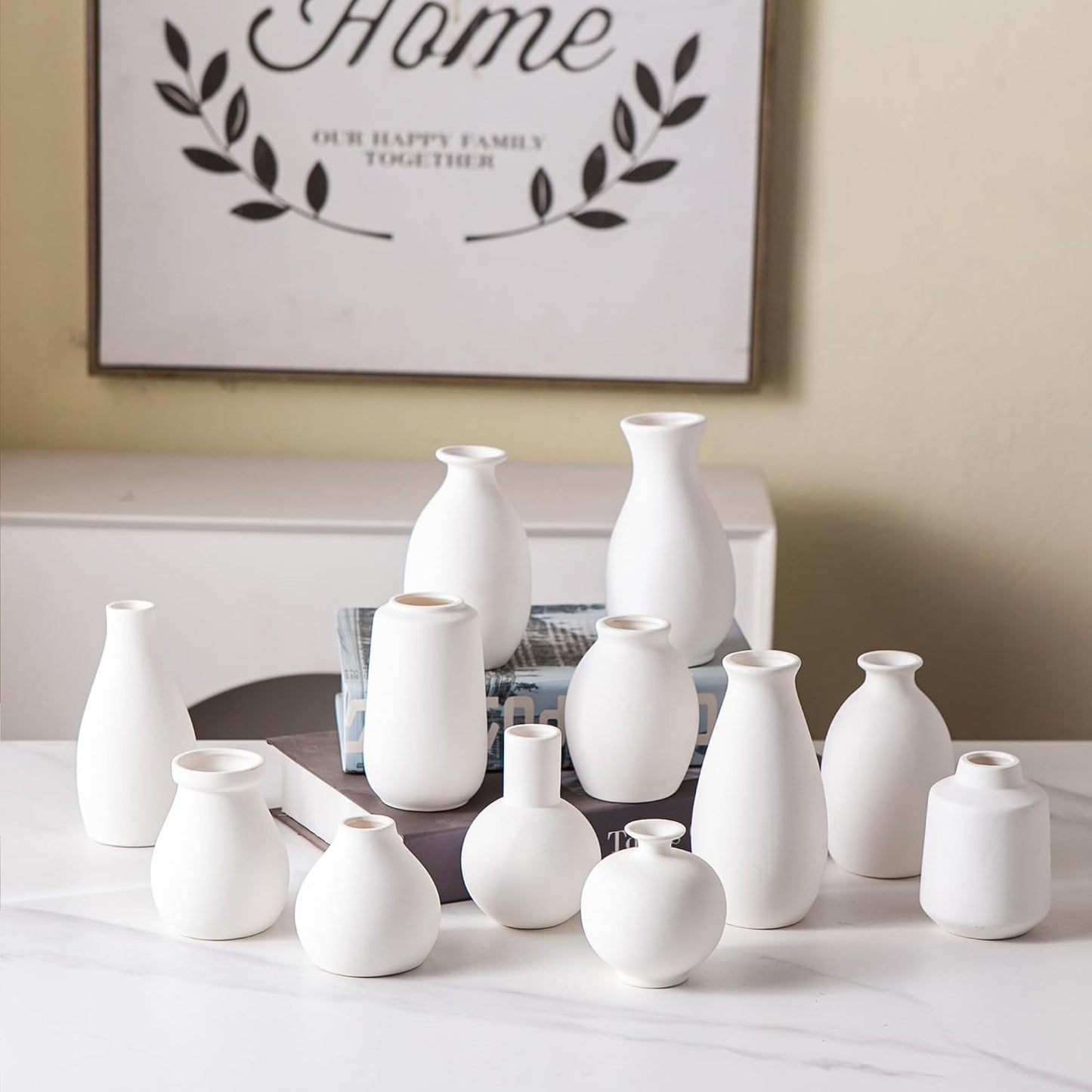 Ceramic Bud Vase / White / Set of 12