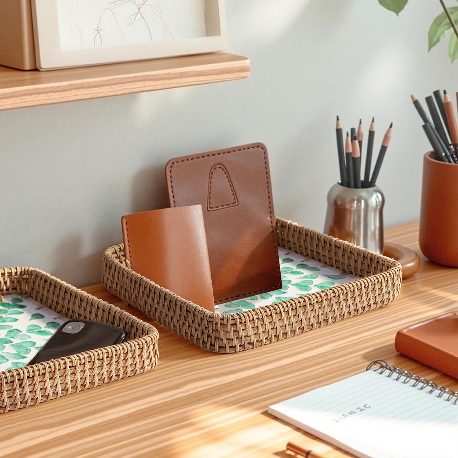 Rattan Serving Tray / Natural / Set of 3