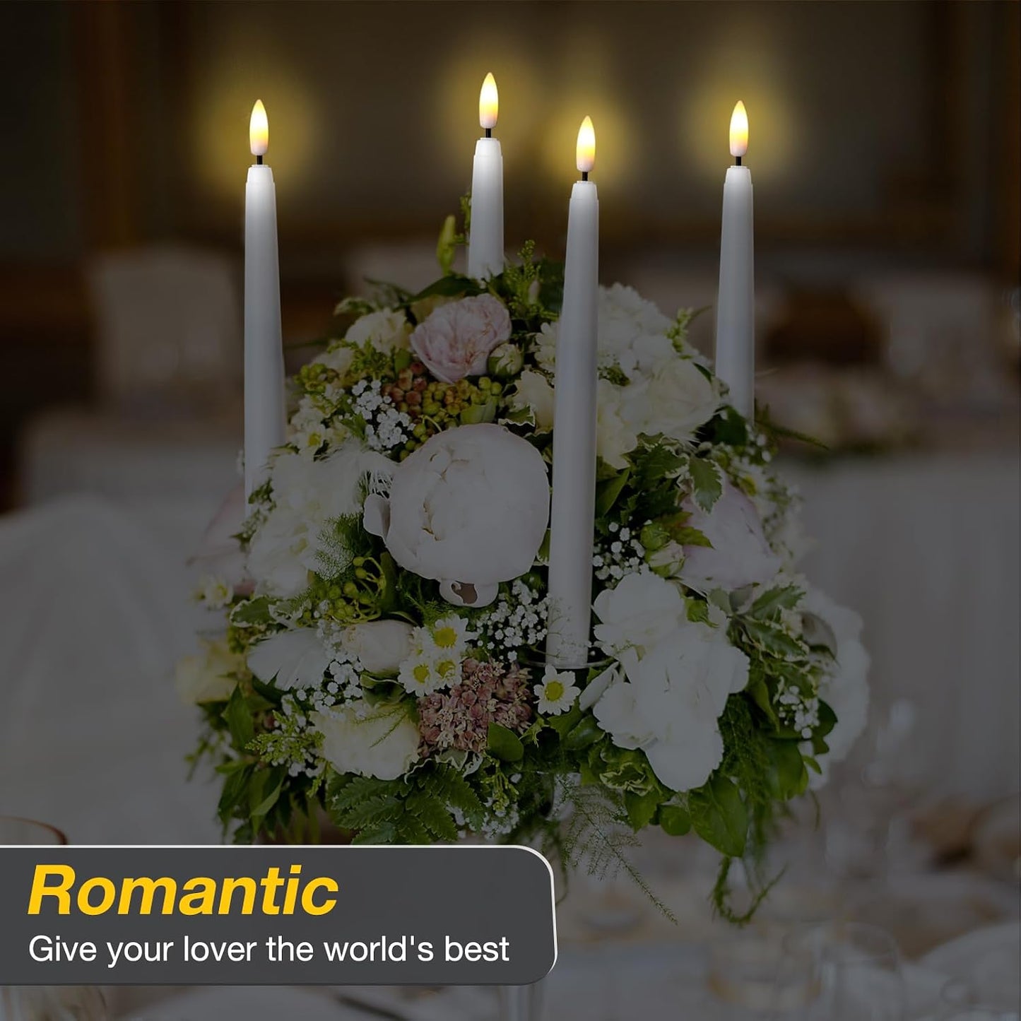 20 Pcs Flickering Flameless Taper Candles Bulk LED Battery Operated Realistic Flame Effect with Remote & Timer Safe No