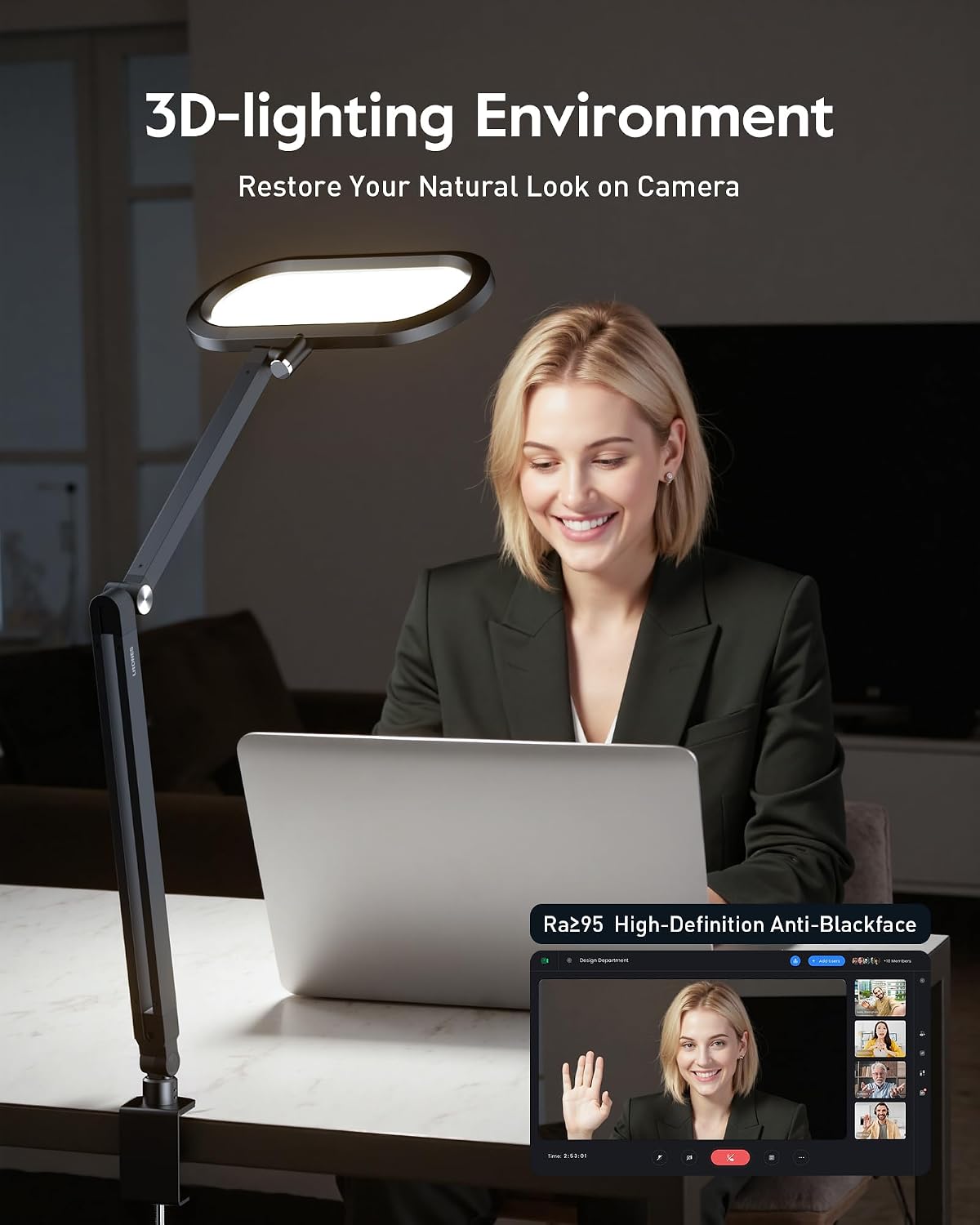 LED Desk Lamps for Home Office, Dual-Sided Soft Light with Stepless Remote | Eye-care, Flicker & Glare-Free, Memory