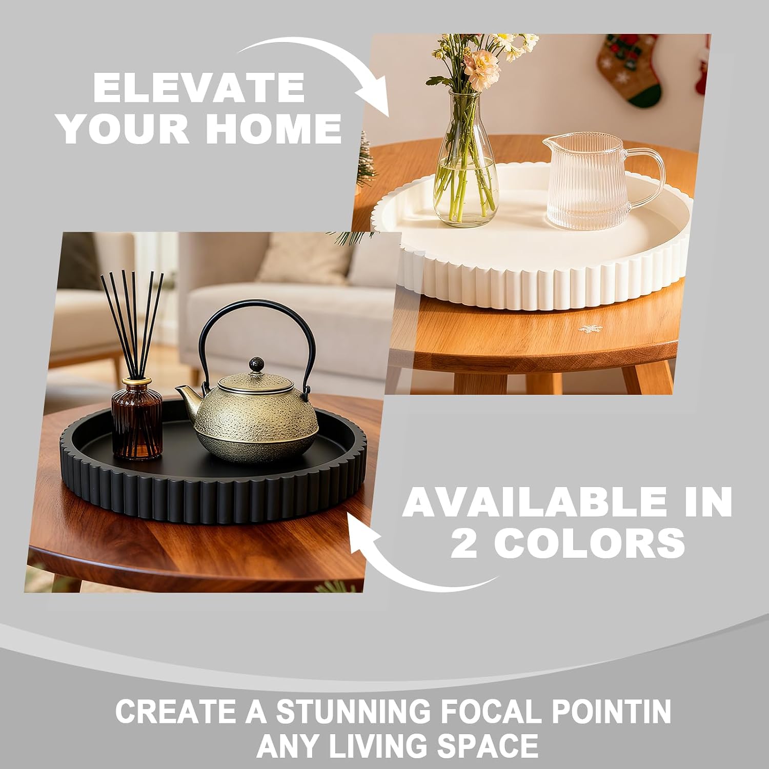 Resin Modern Table Centerpieces Decorative Trays / Gray