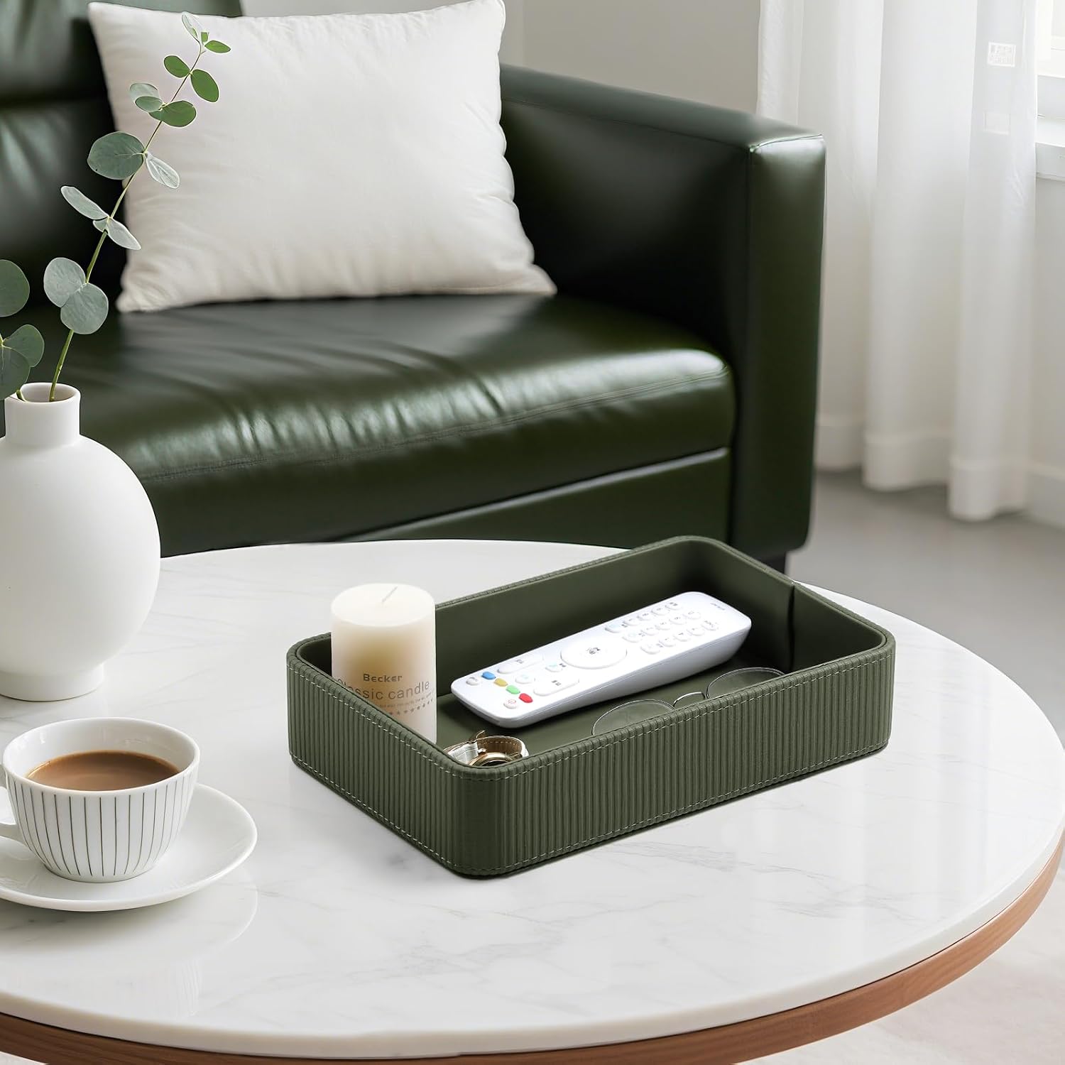 Modern Nightstand Organizer Bedside Desktop Storage for Womens and Men / Green