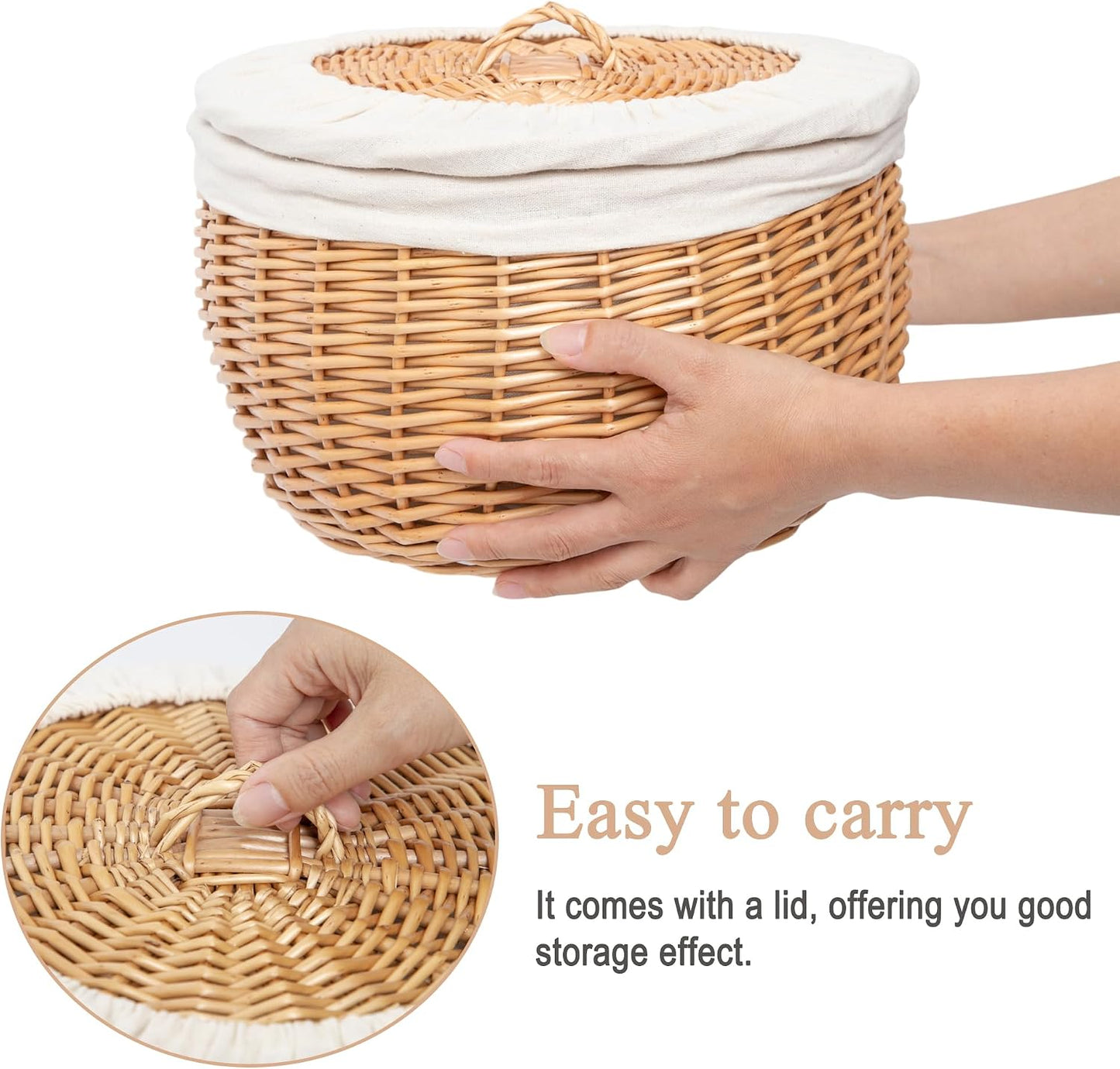 Wicker Bread Basket Serving / Round