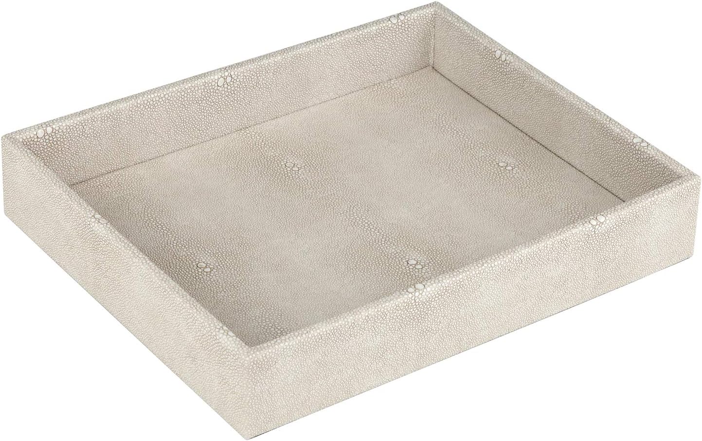 Vanity Tray / Dresser Jewelry Tray / Light Grey Shagreen / 10.2 x 8.4 x 1.8
