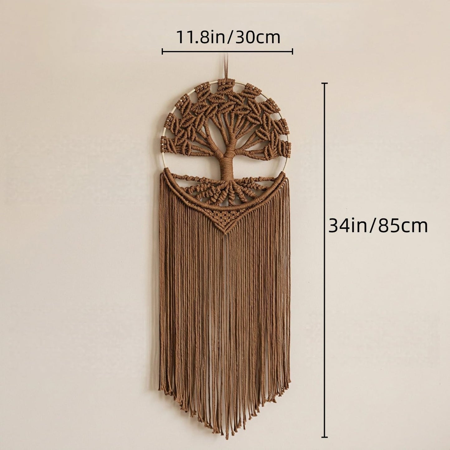 Boho Handmade Woven Tapestry / Brown