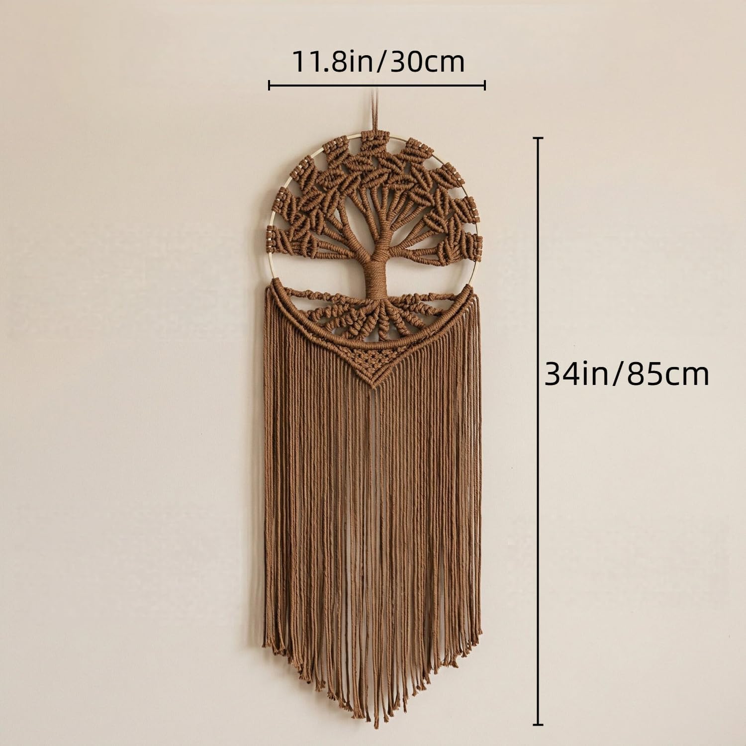 Boho Handmade Woven Tapestry / Brown