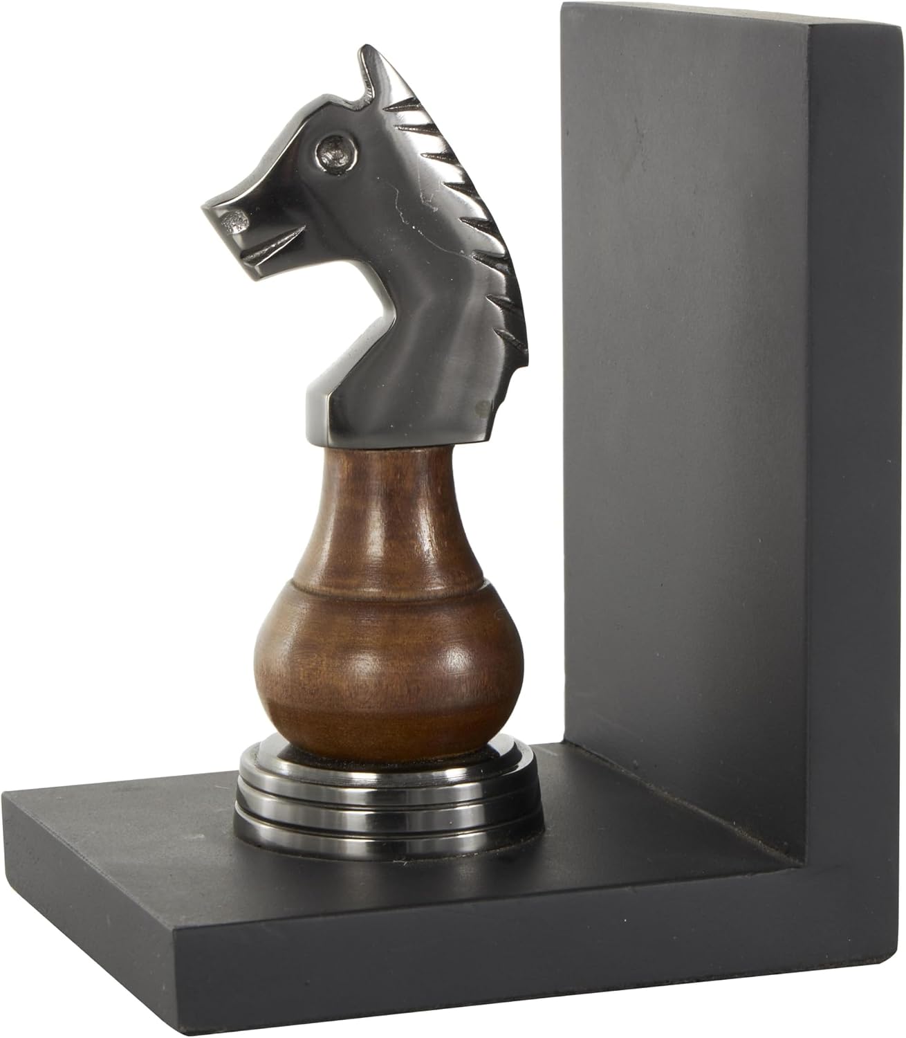Aluminum Metal Chess Decorative Bookends Non Skid Bookends / 4"w, 6"H / Set of 2